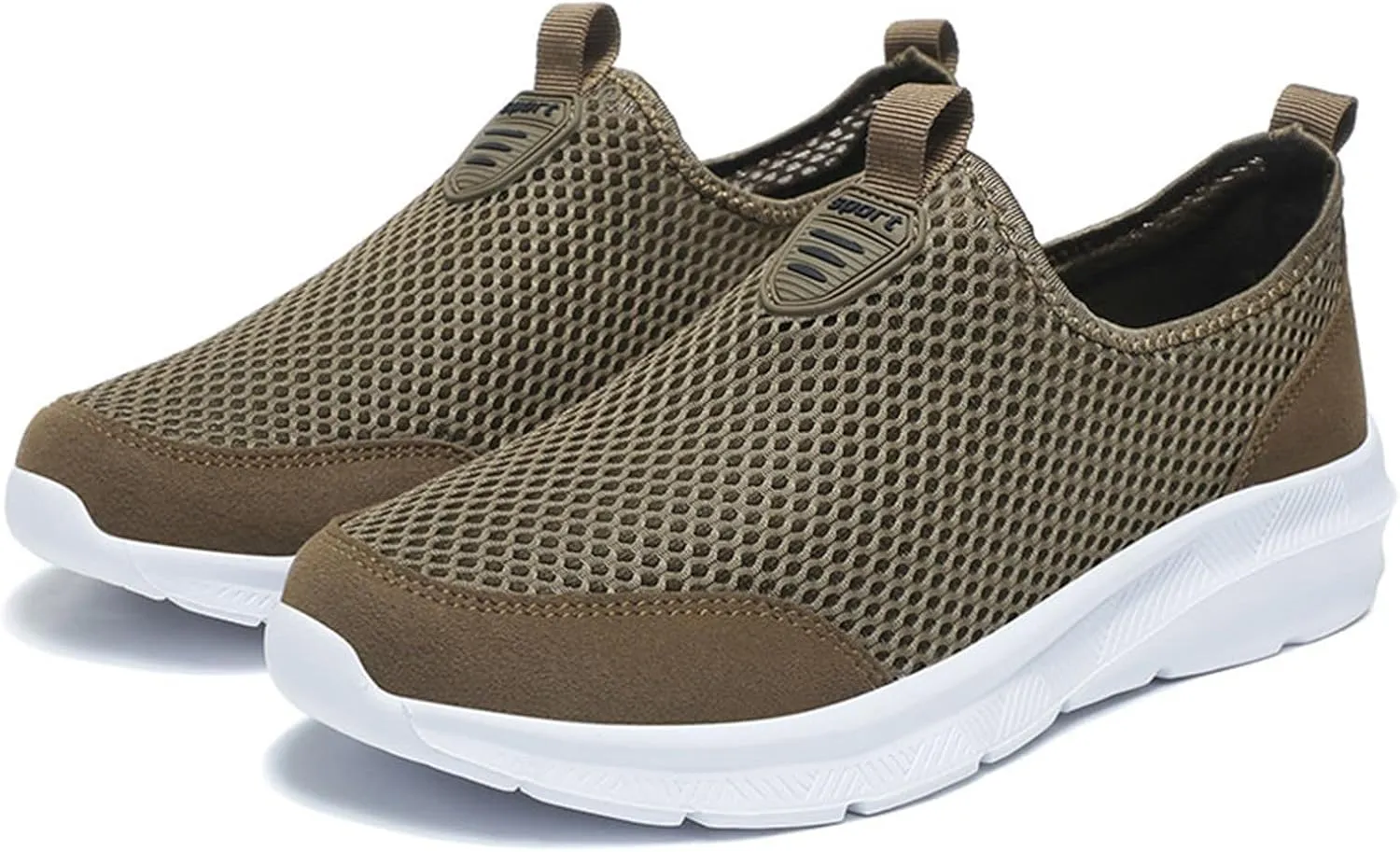 Fashion Summer Shoes Men Ultra Breathable Mesh Slip on Lightweight Casual Flat Non Slip Shoes Sneaker for Men Daily Work Outdoor Indoor Workout with Arch Support