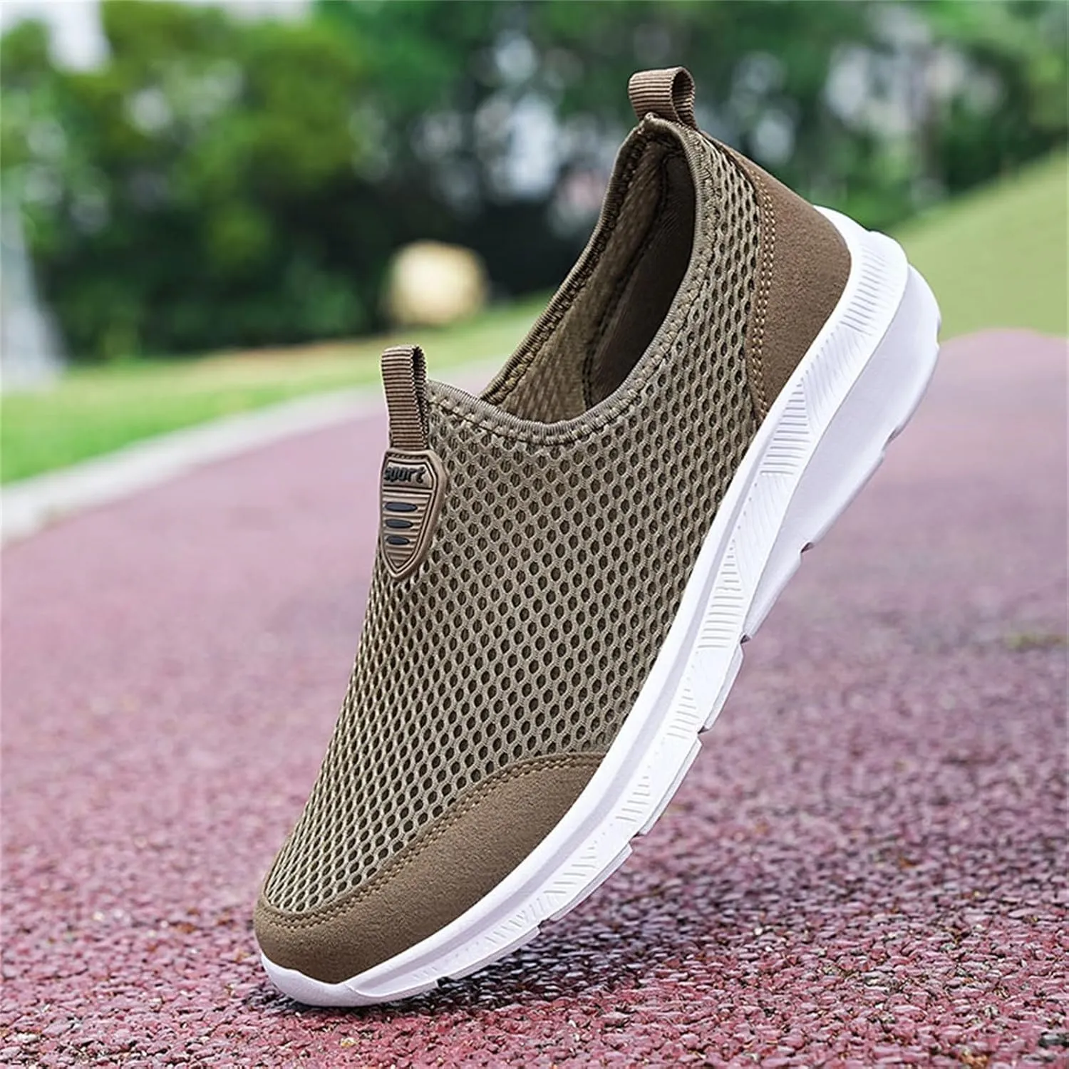 Fashion Summer Shoes Men Ultra Breathable Mesh Slip on Lightweight Casual Flat Non Slip Shoes Sneaker for Men Daily Work Outdoor Indoor Workout with Arch Support
