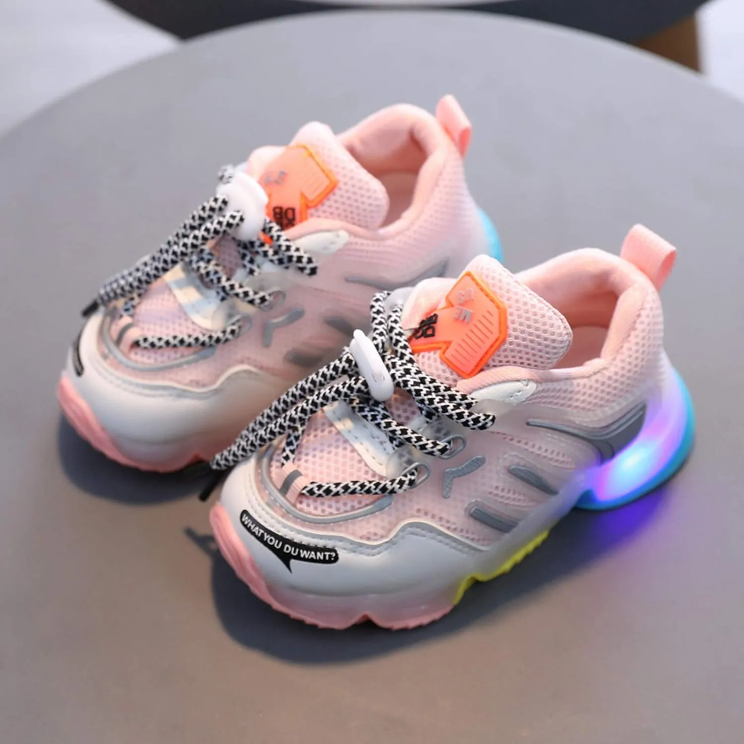Fashion Trainers LED Breathable Luminous Sneakers for 15M-6Years Little Kids Toddler Baby Girls Boys Light Up Crib Shoes