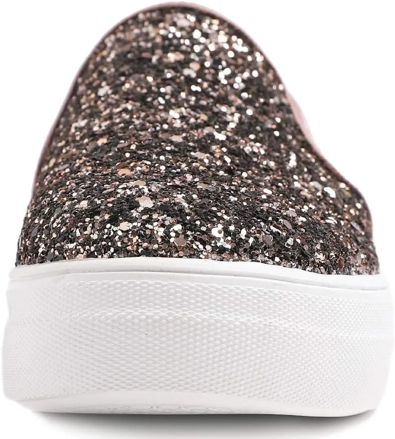 FEVERSOLE Women's Fashion Slip On Sneaker Casual Platform Loafers