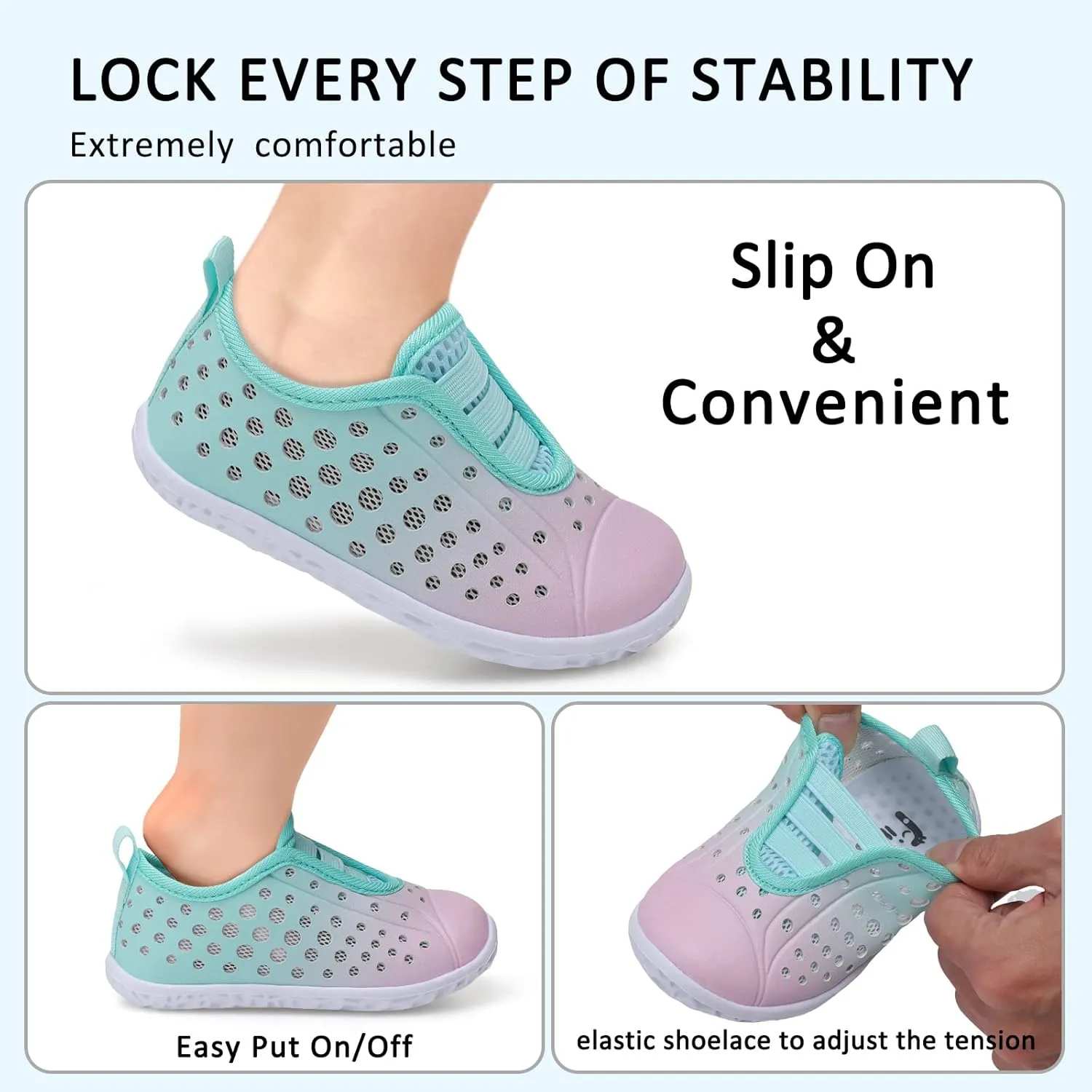 Fires Kids Water Shoes Boys Girls Quick Dry Breathable Barefoot Water Socks for Beach Swim Slip-on Sneakers Lightweight Flexible Toddler Sandals Indoor/Outdoor