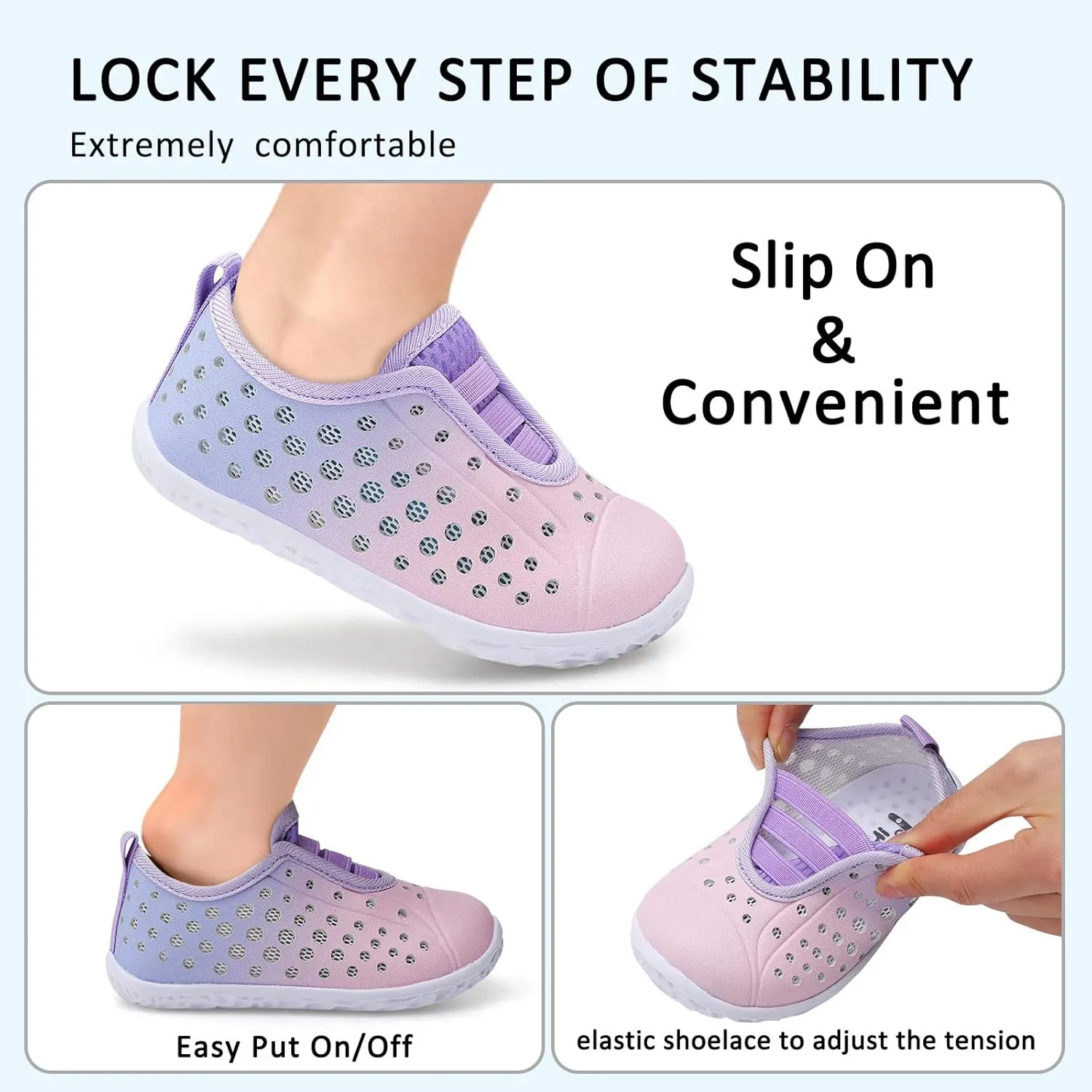 Fires Kids Water Shoes Boys Girls Quick Dry Breathable Barefoot Water Socks for Beach Swim Slip-on Sneakers Lightweight Flexible Toddler Sandals Indoor/Outdoor