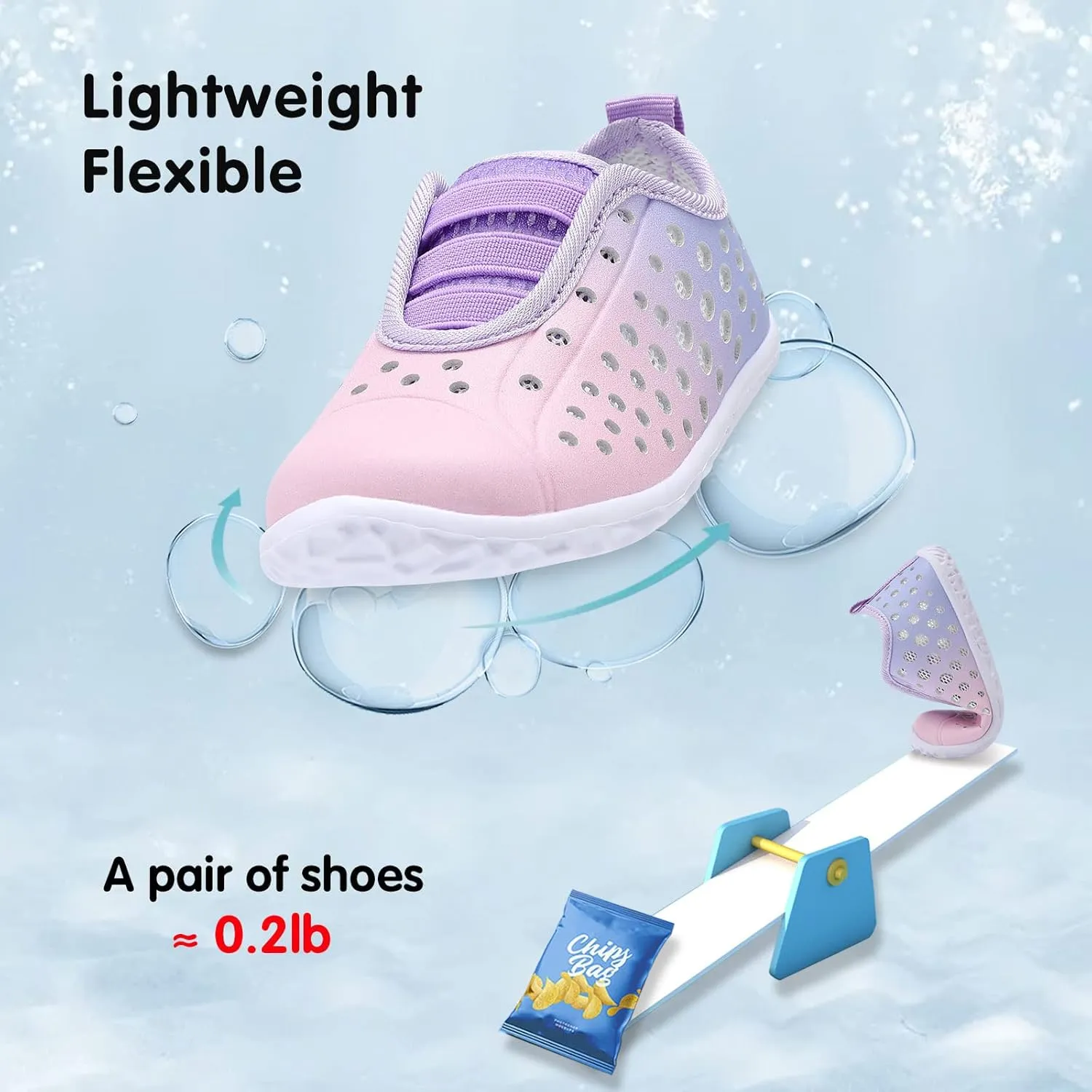 Fires Kids Water Shoes Boys Girls Quick Dry Breathable Barefoot Water Socks for Beach Swim Slip-on Sneakers Lightweight Flexible Toddler Sandals Indoor/Outdoor