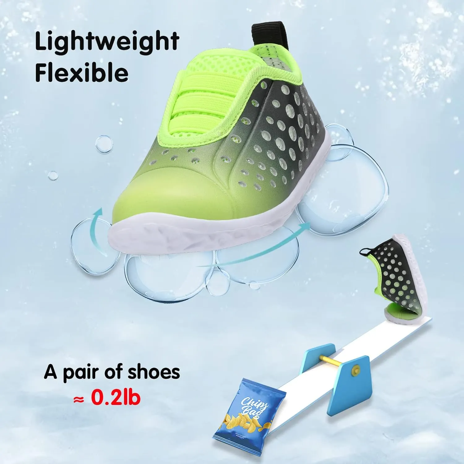 Fires Kids Water Shoes Boys Girls Quick Dry Breathable Barefoot Water Socks for Beach Swim Slip-on Sneakers Lightweight Flexible Toddler Sandals Indoor/Outdoor