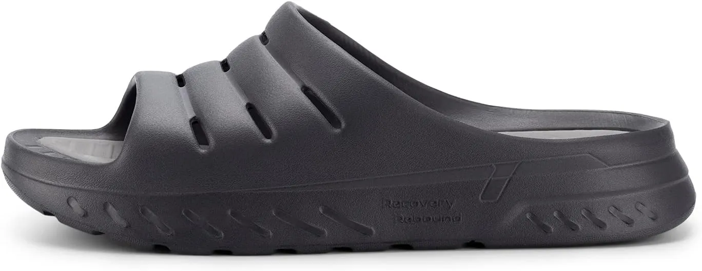 FitVille Men's Recovery Slide Sandals ArchMax Cushioned Athletic Sandals for All Day Comfort