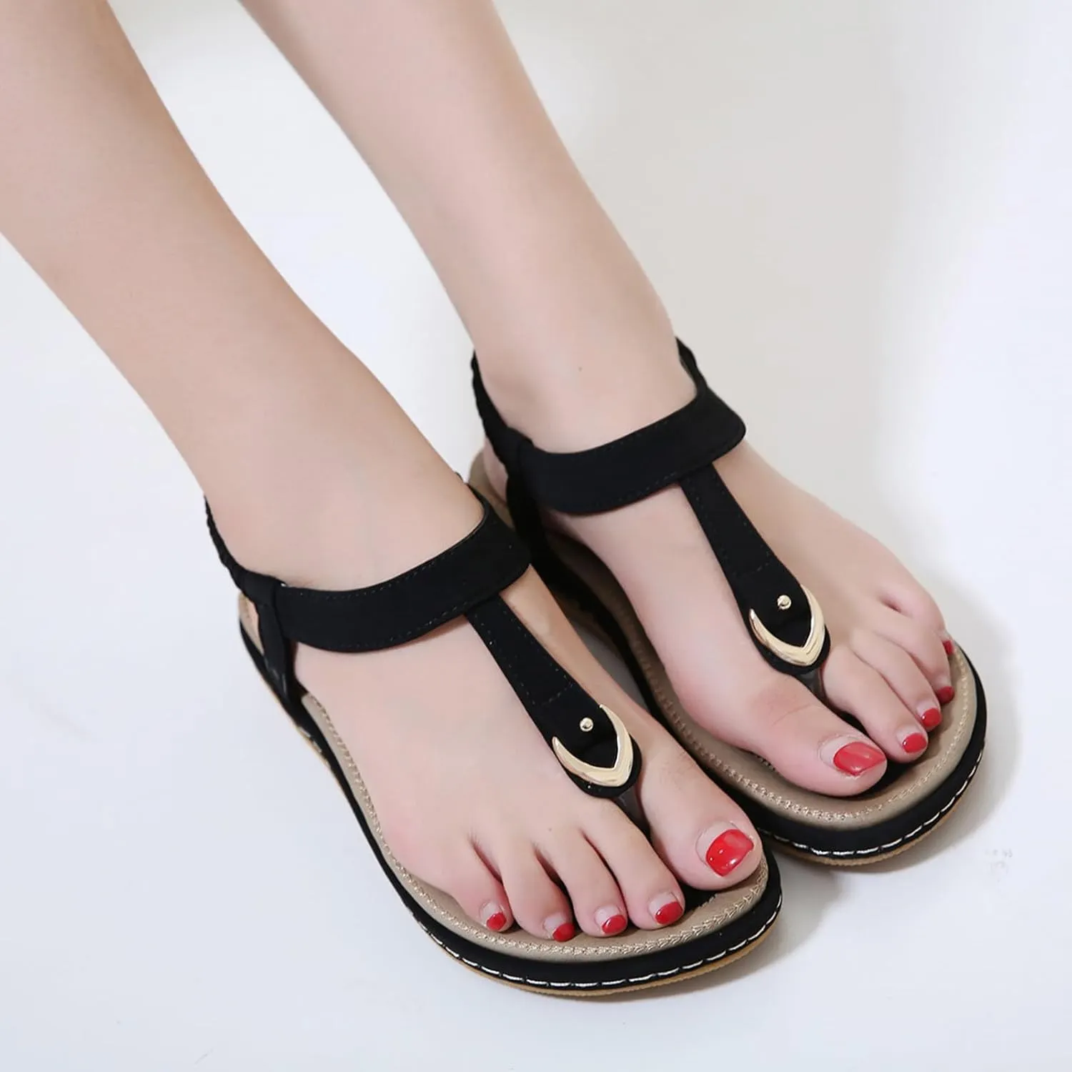 Flat Sandals for Women 2025 Bedroom Slippers Arch Support Flip Flops Open Toe Slippers Steel Toe Shoes for Men