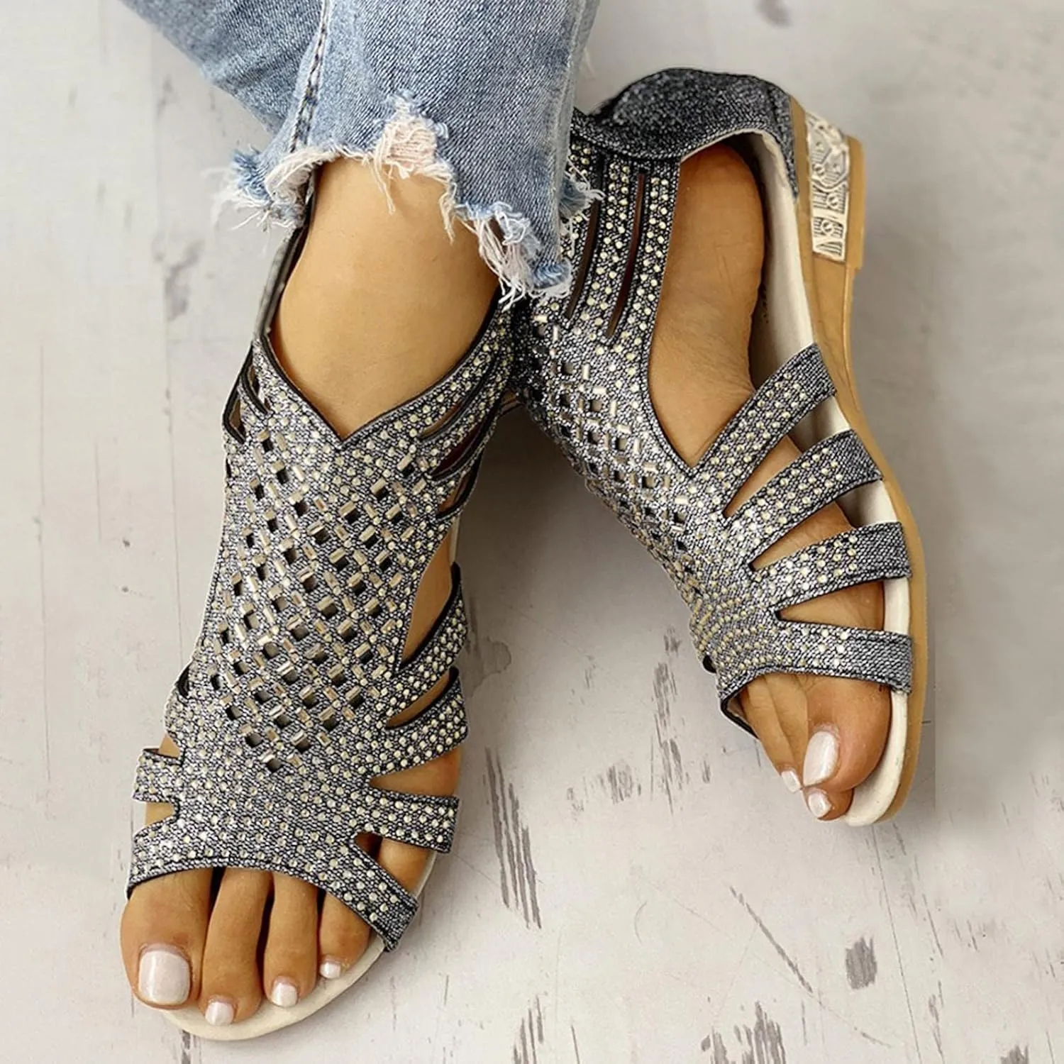 Gibobby Gladiator Sandals for Women Thong Sandals Flip Flop Dressy Summer Flat Travel Bohemian Roman Beach Open Toe Shoes
