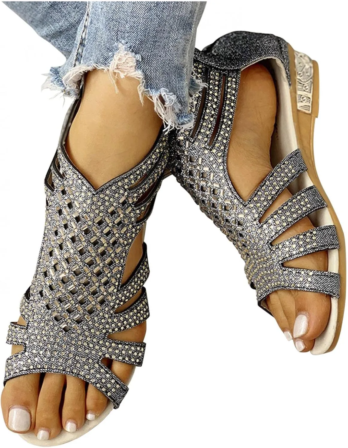 Gibobby Gladiator Sandals for Women Thong Sandals Flip Flop Dressy Summer Flat Travel Bohemian Roman Beach Open Toe Shoes