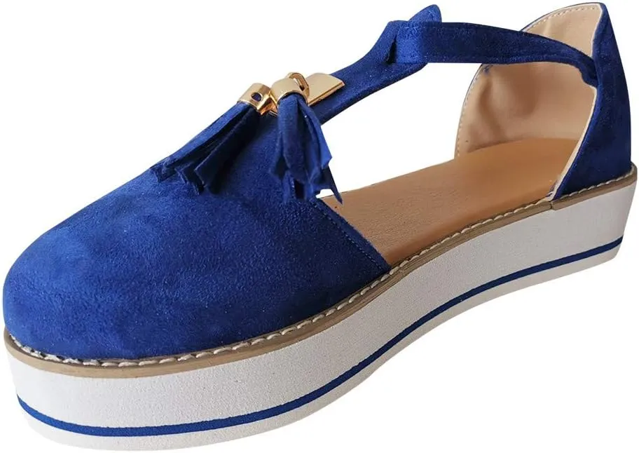 Gibobby Sandals for Women Platform,Womens Casual Round Toe Breathable Wedges Bowknot Hollow Out Walking Beach Shoes