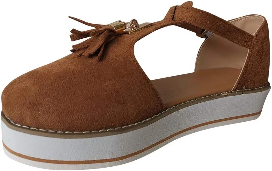 Gibobby Sandals for Women Platform,Womens Casual Round Toe Breathable Wedges Bowknot Hollow Out Walking Beach Shoes