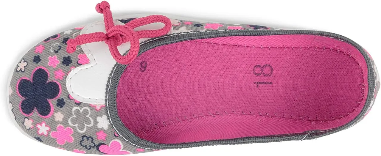 Girls Ballet Flats  Lightweight Canvas Slip-On Shoes, Non-Slip Rubber Sole, Breathable Toddler & Kids Shoes, Floral Casual Dress Shoes for School, Play, and Everyday Wear