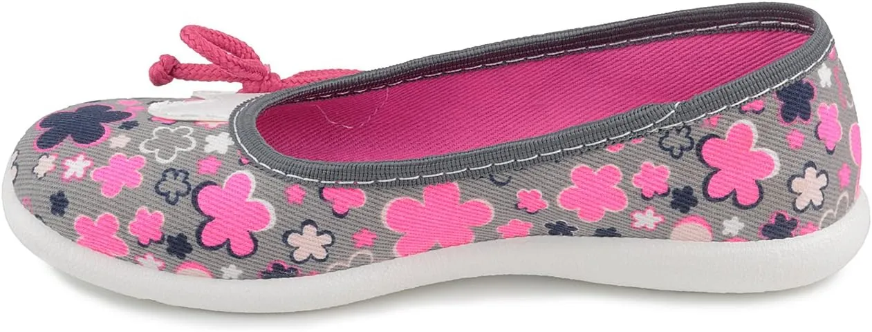 Girls Ballet Flats  Lightweight Canvas Slip-On Shoes, Non-Slip Rubber Sole, Breathable Toddler & Kids Shoes, Floral Casual Dress Shoes for School, Play, and Everyday Wear