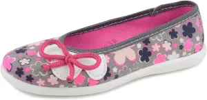 Girls Ballet Flats  Lightweight Canvas Slip-On Shoes, Non-Slip Rubber Sole, Breathable Toddler & Kids Shoes, Floral Casual Dress Shoes for School, Play, and Everyday Wear