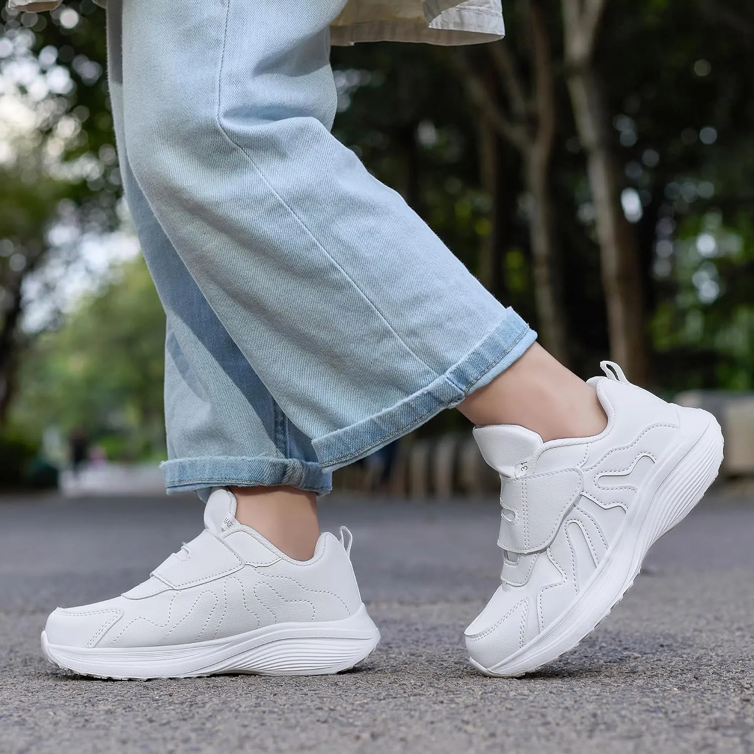 Girls Sneakers Boys Shoes Lightweight Fashion Dual Hook and Loops Kids Running Shoes