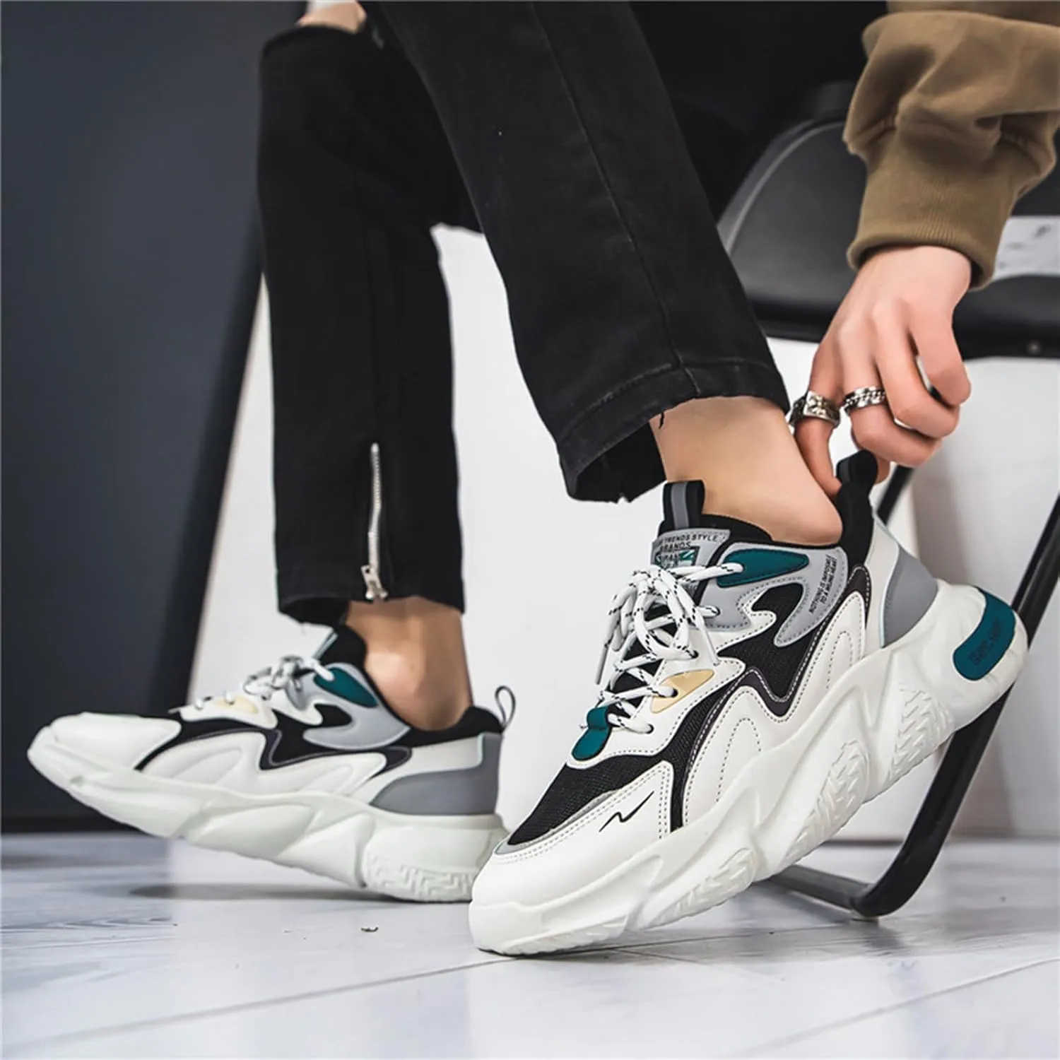 GSIGUL Men's Road Running Shoes Tennis Walking Shoes Cushioning Mens Sneaker Athletic Casual Shoes for Men