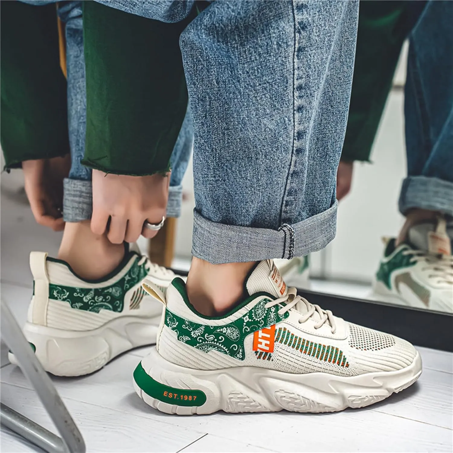 GSIGUL Men's Road Running Shoes Tennis Walking Shoes Cushioning Mens Sneaker Athletic Casual Shoes for Men