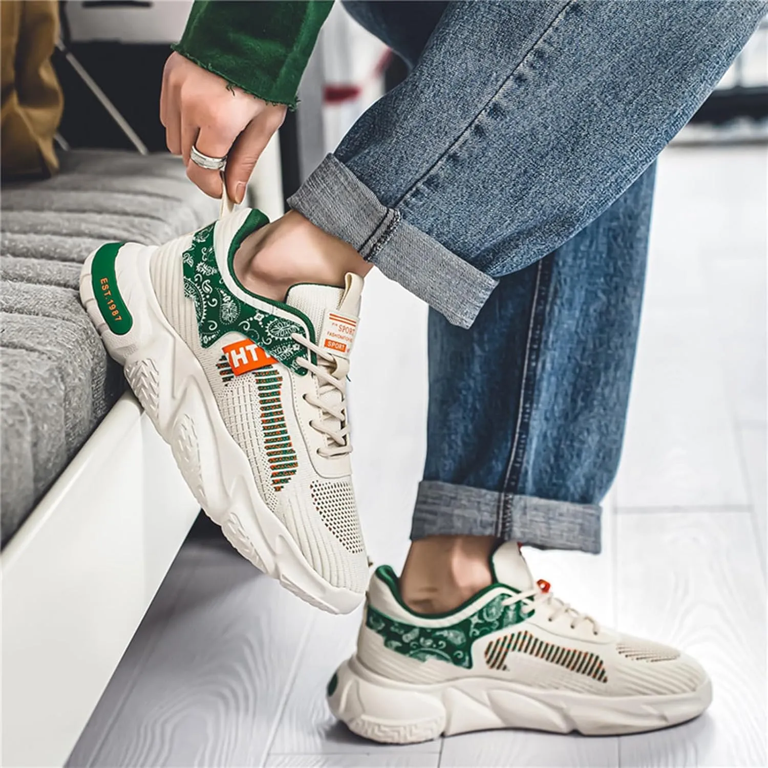 GSIGUL Men's Road Running Shoes Tennis Walking Shoes Cushioning Mens Sneaker Athletic Casual Shoes for Men