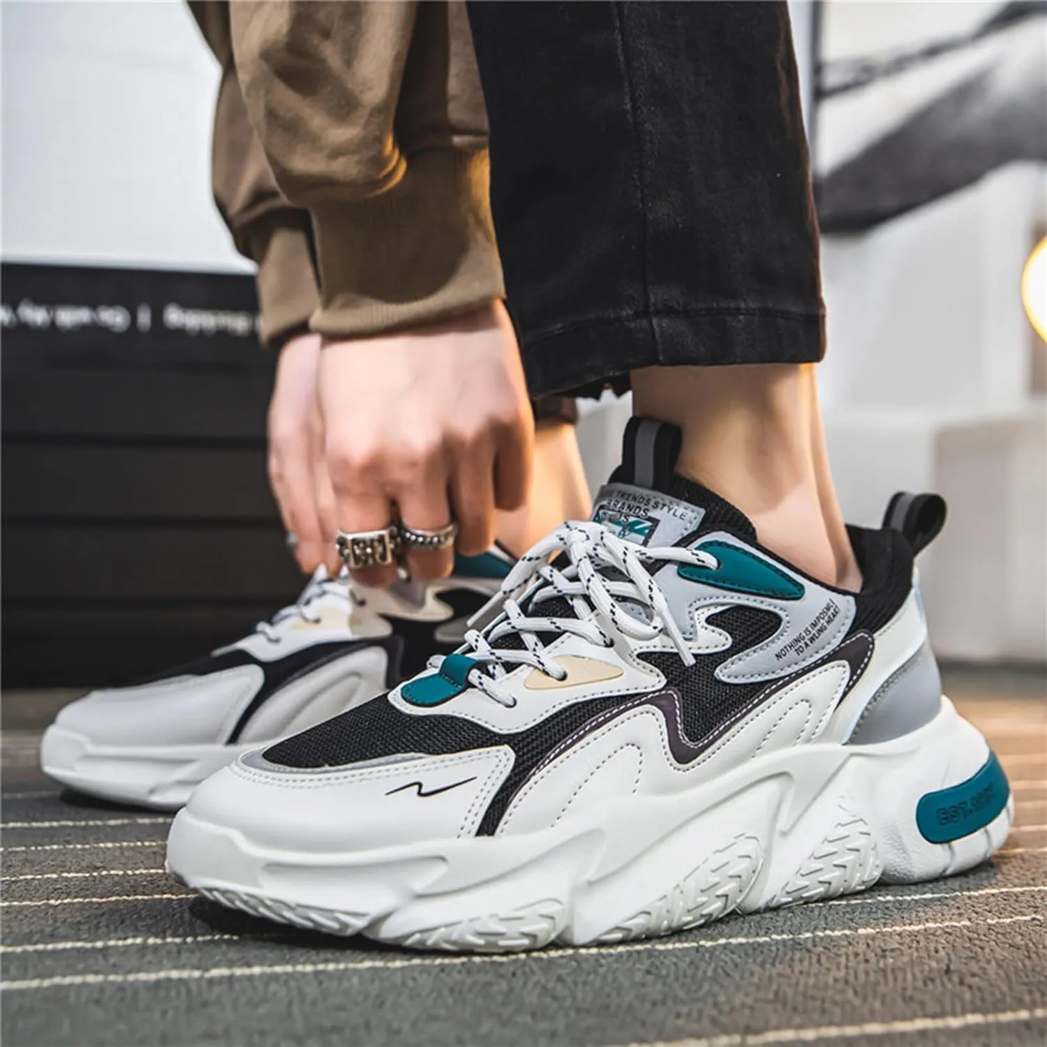 GSIGUL Men's Road Running Shoes Tennis Walking Shoes Cushioning Mens Sneaker Athletic Casual Shoes for Men