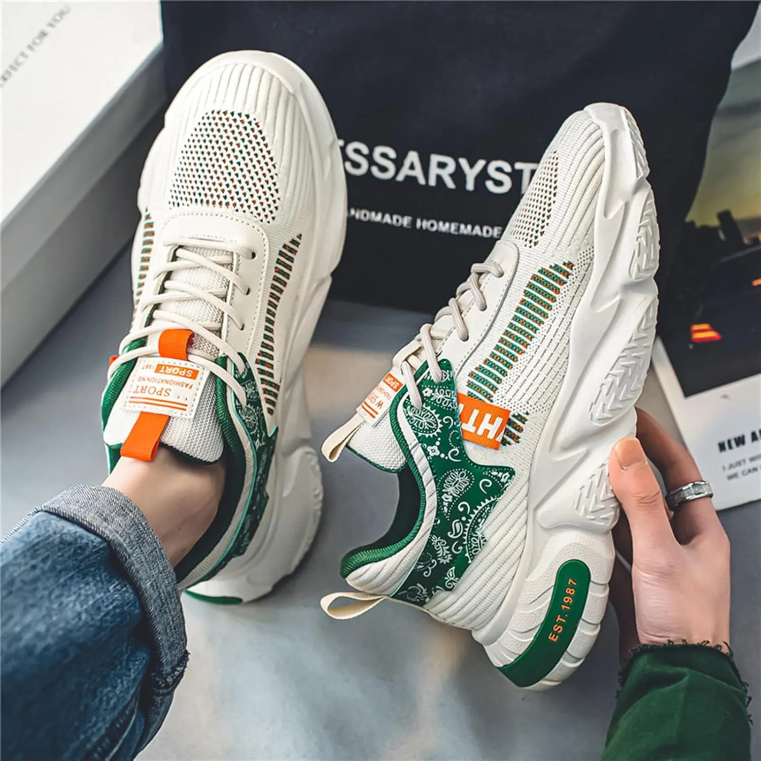 GSIGUL Men's Road Running Shoes Tennis Walking Shoes Cushioning Mens Sneaker Athletic Casual Shoes for Men