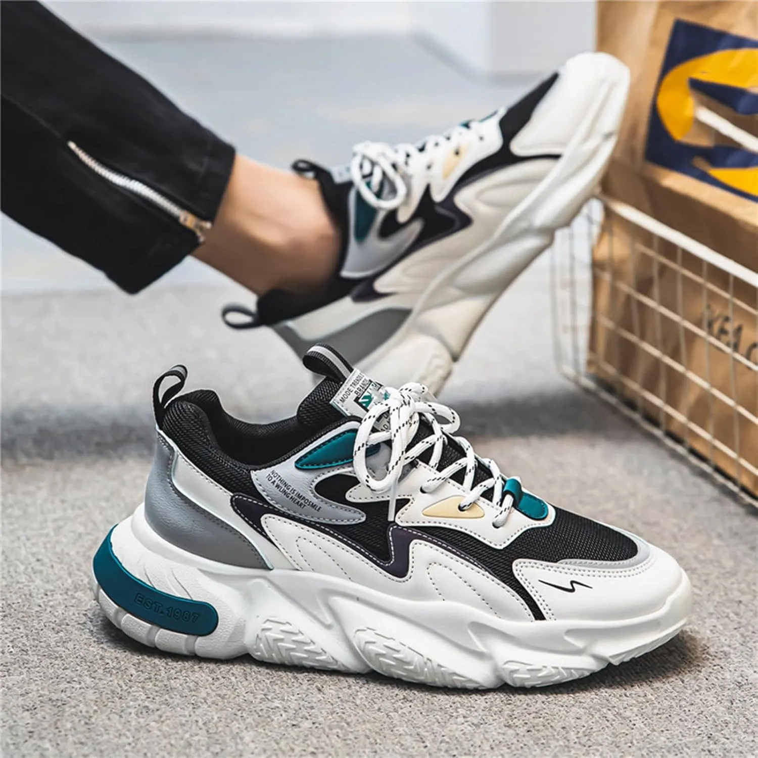 GSIGUL Men's Road Running Shoes Tennis Walking Shoes Cushioning Mens Sneaker Athletic Casual Shoes for Men