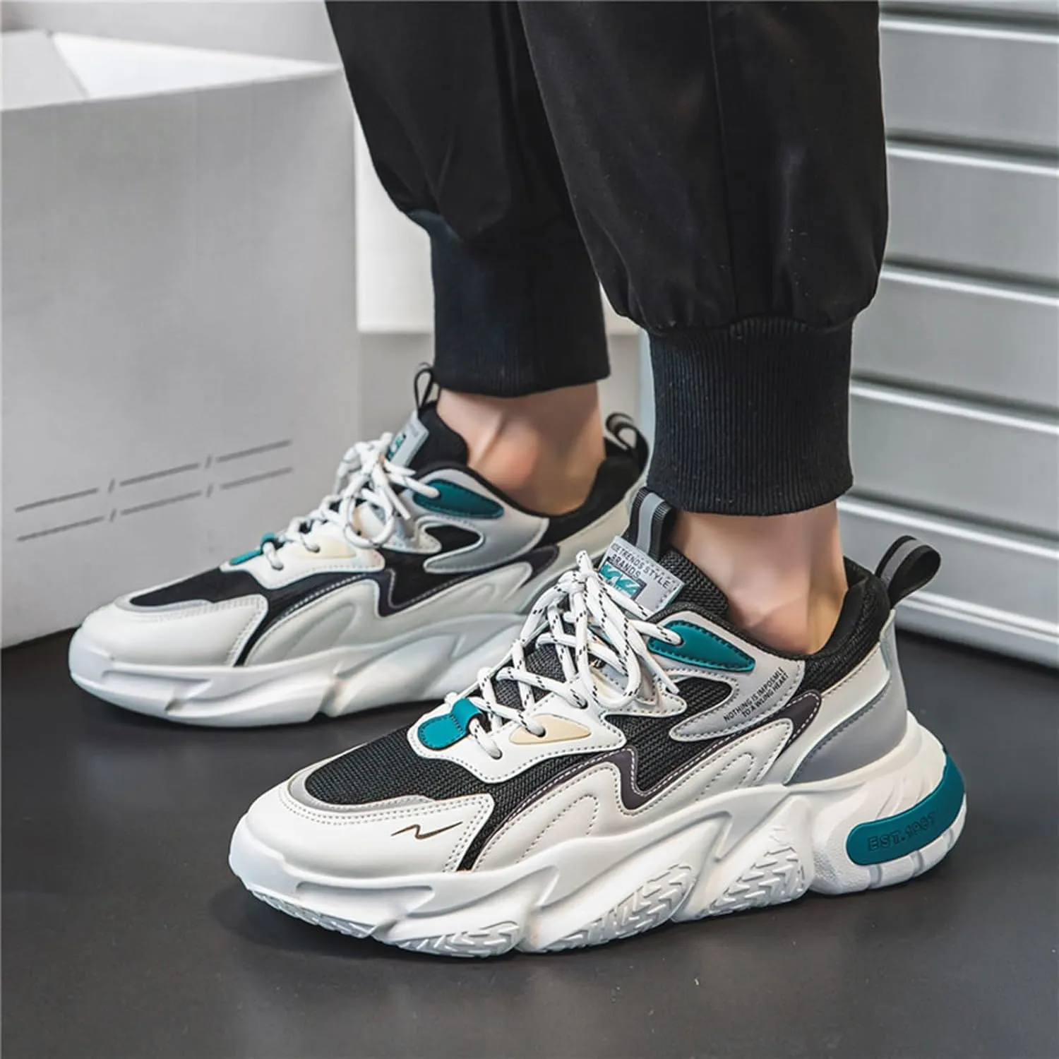 GSIGUL Men's Road Running Shoes Tennis Walking Shoes Cushioning Mens Sneaker Athletic Casual Shoes for Men