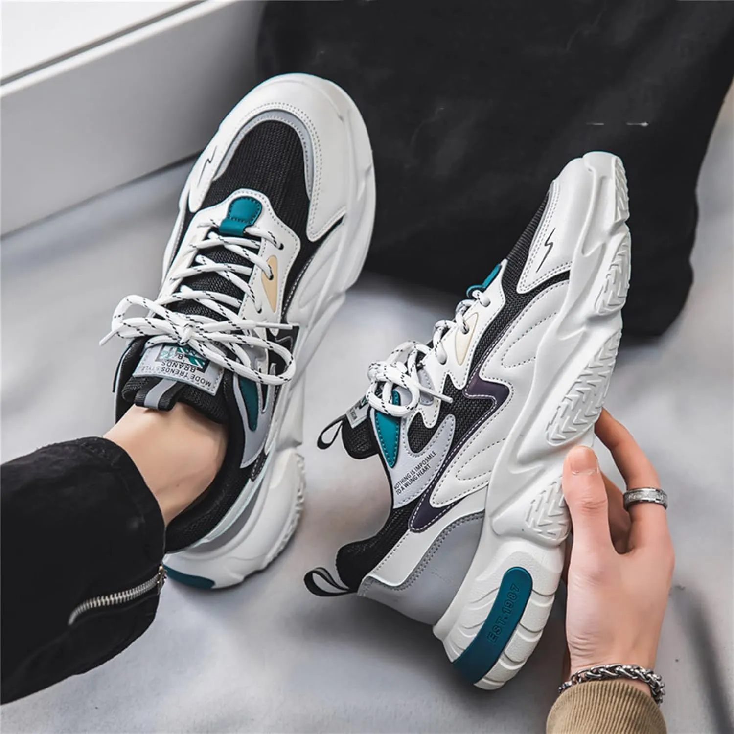 GSIGUL Men's Road Running Shoes Tennis Walking Shoes Cushioning Mens Sneaker Athletic Casual Shoes for Men