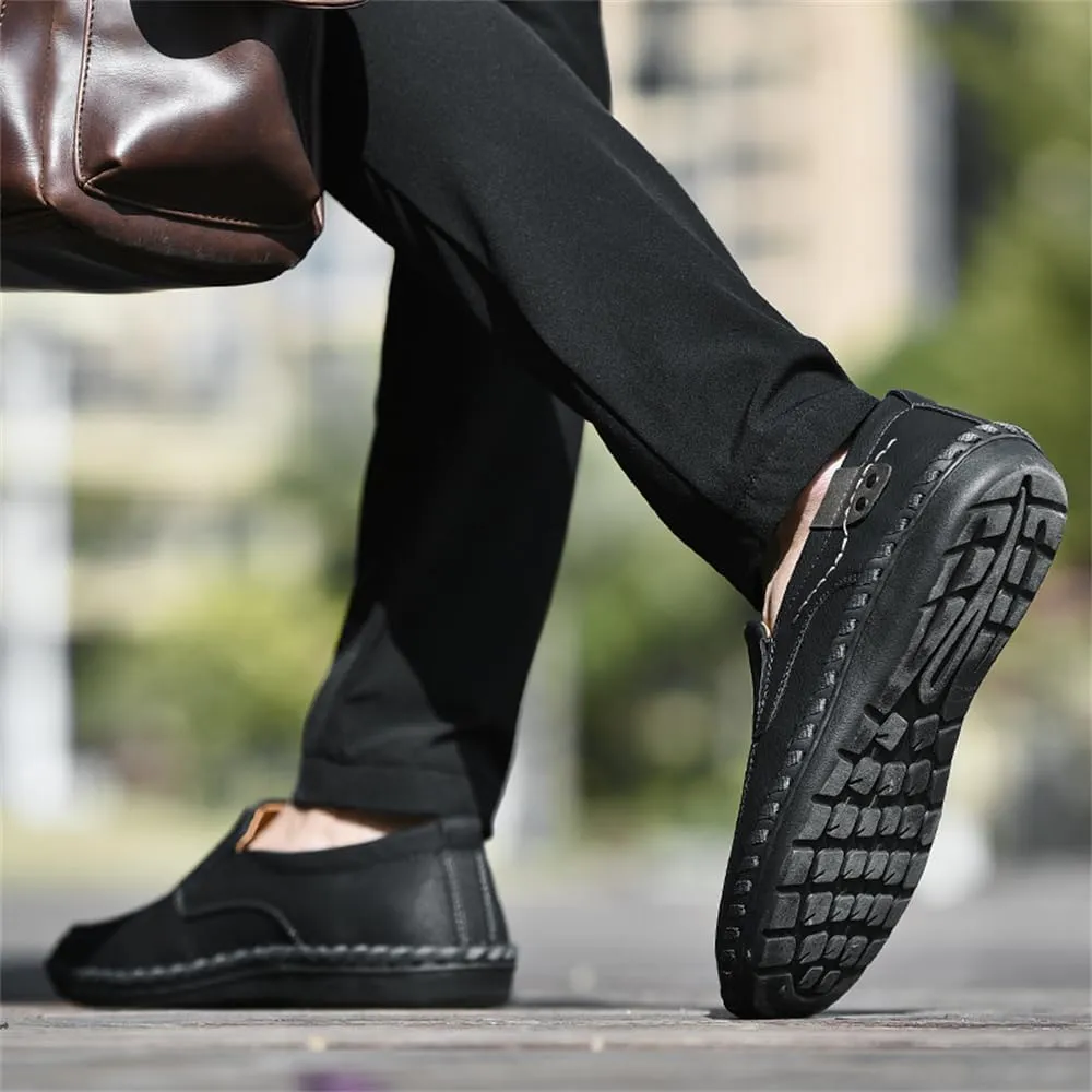 Handmade Men's Leather Sneaker Soft Breathable Lightweight Slip-on Walking Driving Shoes Men's Loafers