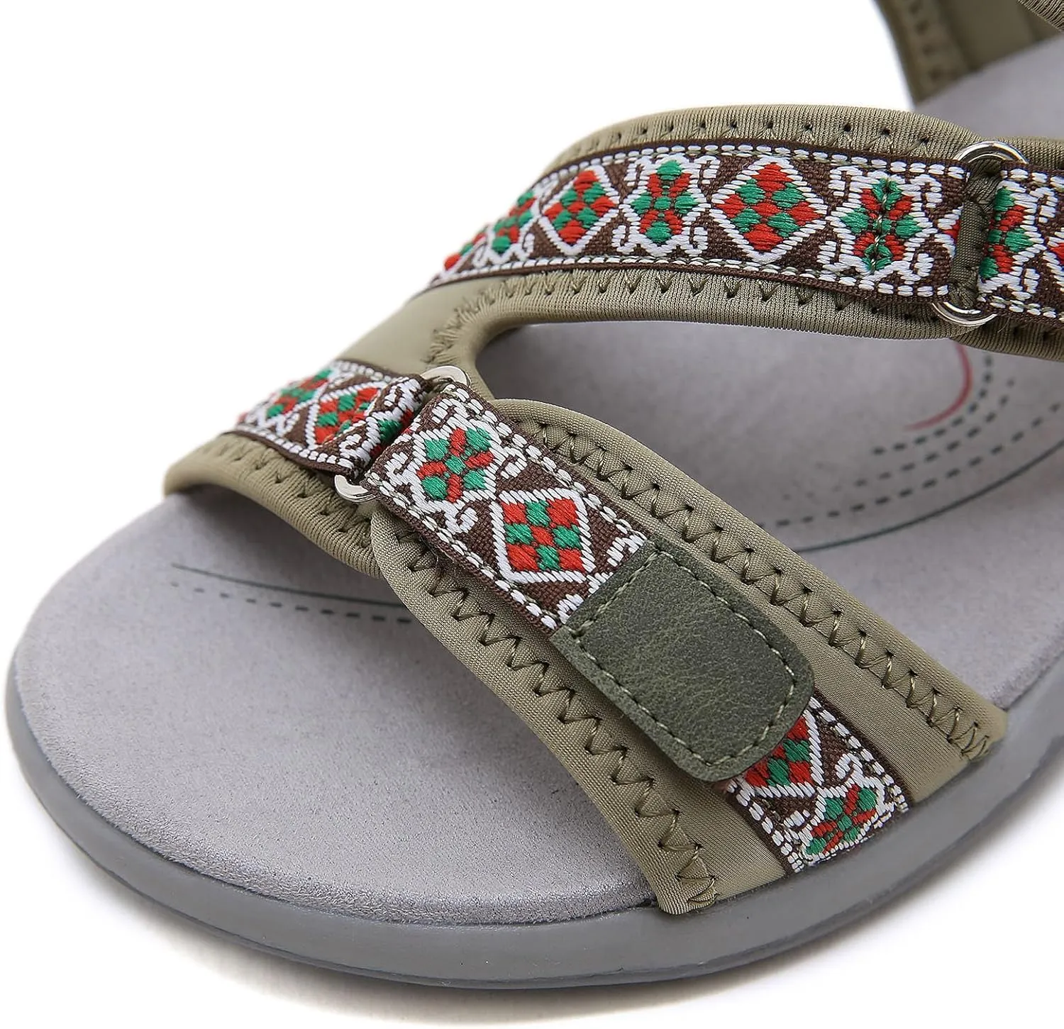 Hiking Sandals Women Waterproof Comfortable Walking Sandal with Adjustable Hook and Loop Strap Summer Beach Outdoor Water Shoes