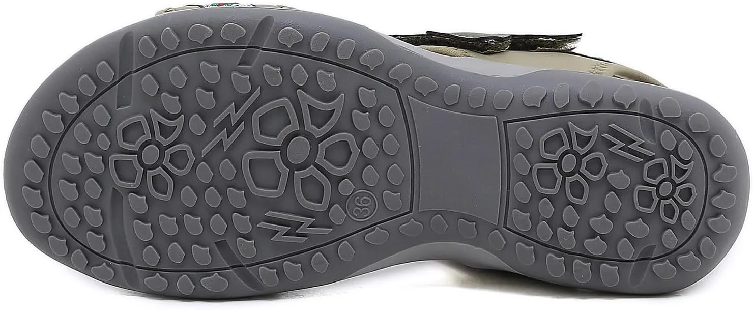 Hiking Sandals Women Waterproof Comfortable Walking Sandal with Adjustable Hook and Loop Strap Summer Beach Outdoor Water Shoes