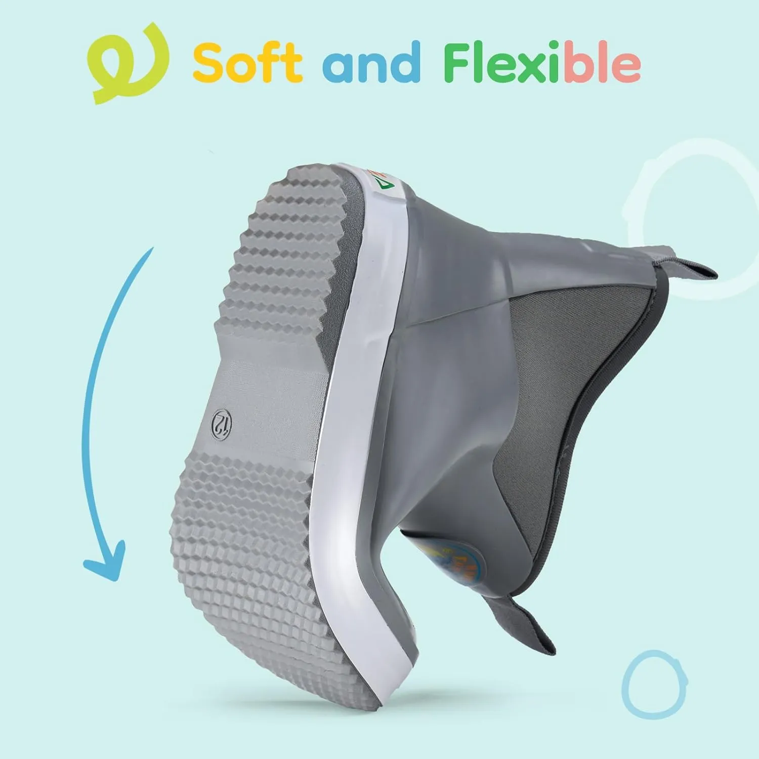 HISEA Kid's Deck Boots Waterproof Lightweight Ankle Rain Boots for Boys Girls Rubber Boots Non-slip Child Rain Shoes