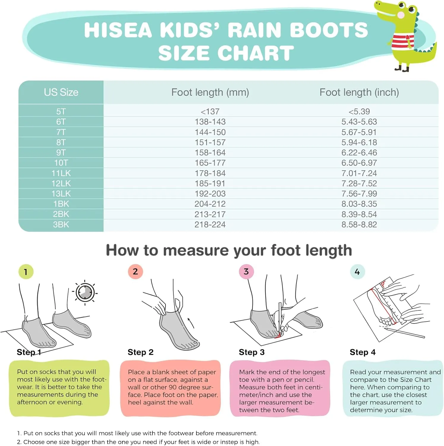 HISEA Kid's Deck Boots Waterproof Lightweight Ankle Rain Boots for Boys Girls Rubber Boots Non-slip Child Rain Shoes