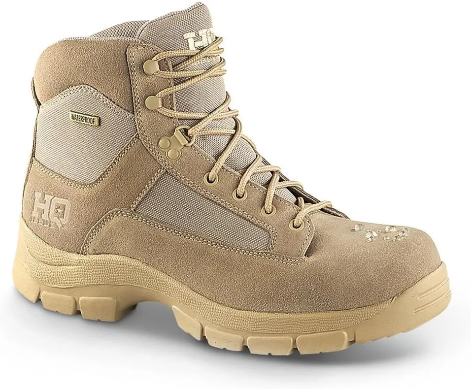 HQ ISSUE Mens 6 Desert Tactical Boots Waterproof Military Combat Hiking Shoes