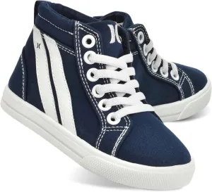 Hurley Kids Toddlers Elastic Laces Canvas Sneakers – High Cut Skateboarding Shoes for Toddlers and Little Kids, Sports Shoes for Boys and Girls, Sports Shoes for School Tate