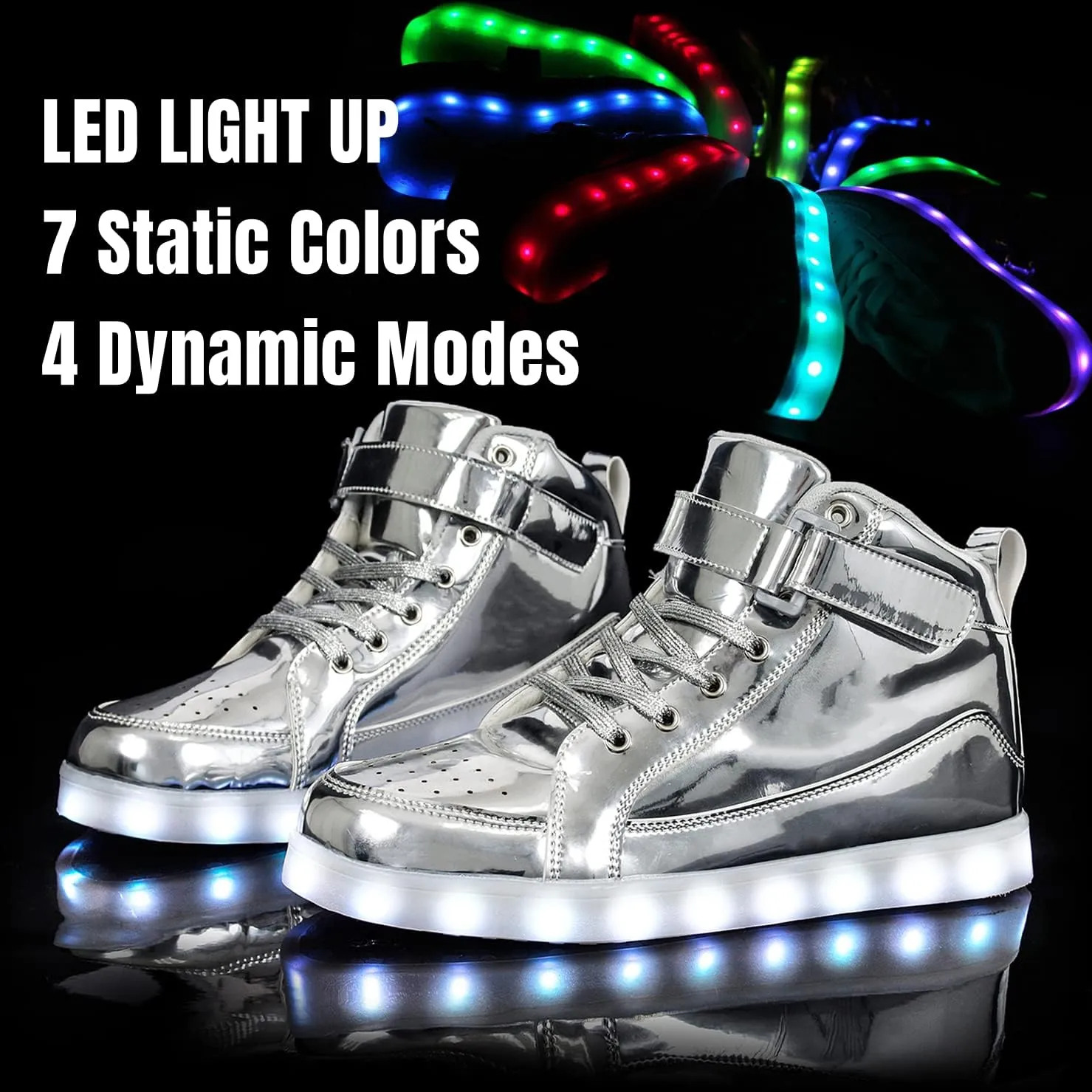 IGxx LED Shoes for Kids Light Up Shoes Boys Girls Fashion High Top LED Lights Sneakers Kids Glowing