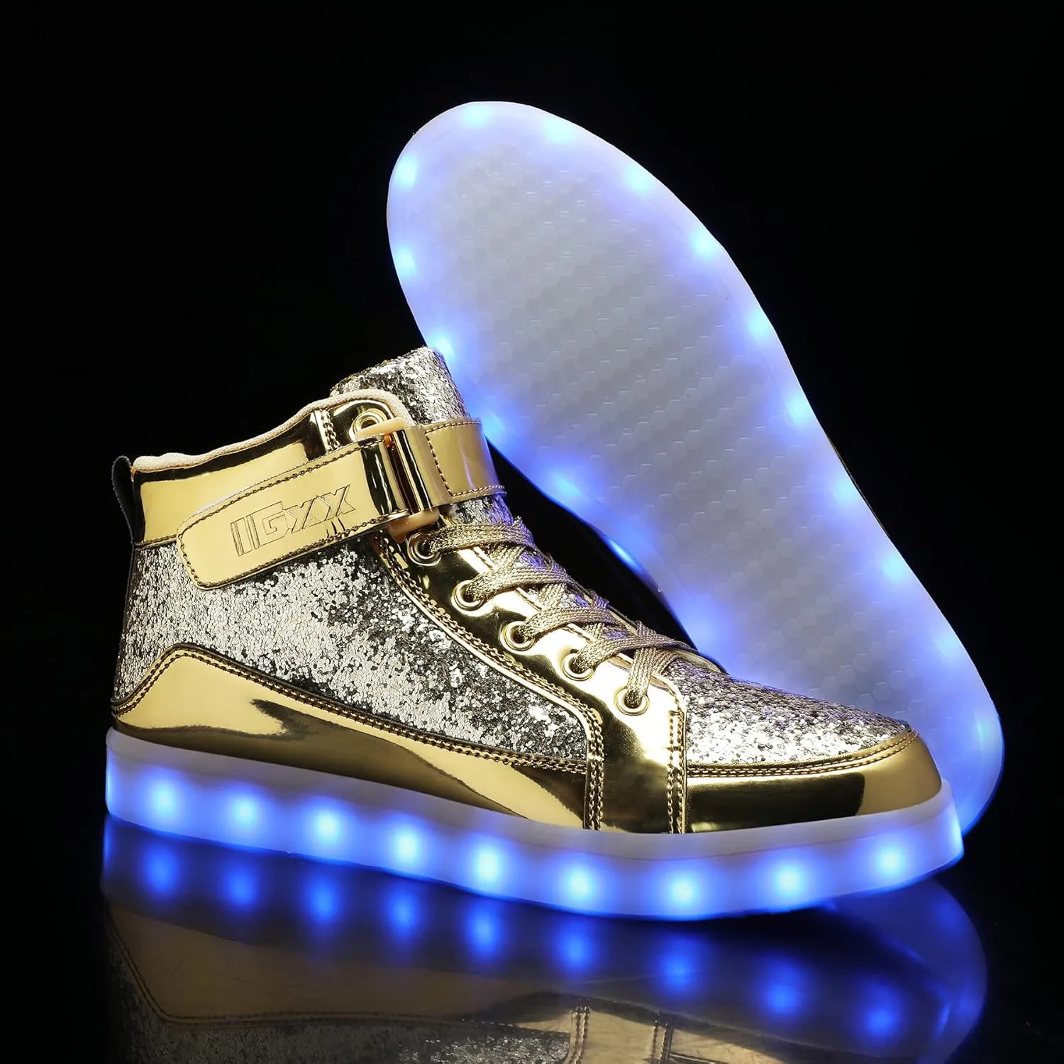 IGxx LED Shoes for Kids Light Up Shoes Boys Girls Fashion High Top LED Lights Sneakers Kids Glowing