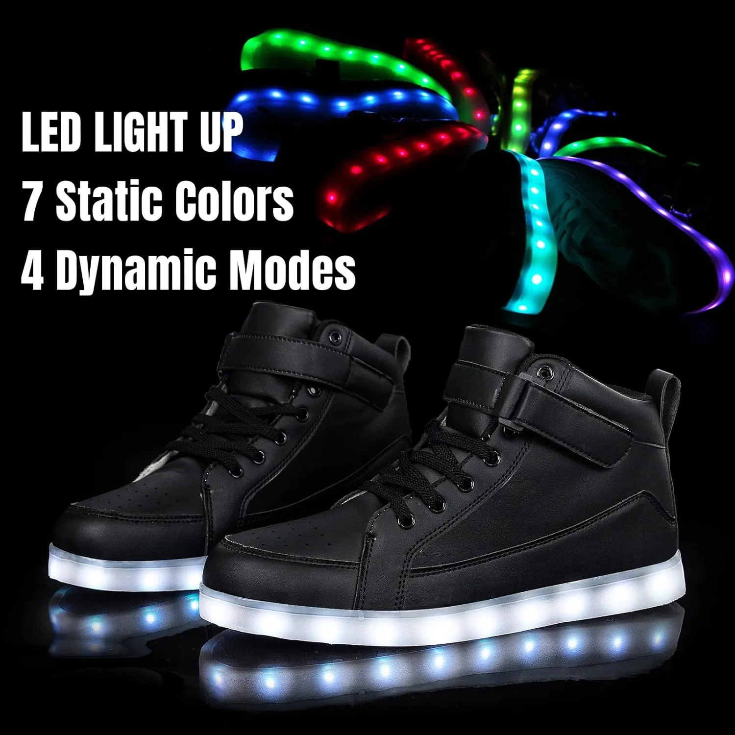 IGxx LED Shoes for Kids Light Up Shoes Boys Girls Fashion High Top LED Lights Sneakers Kids Glowing