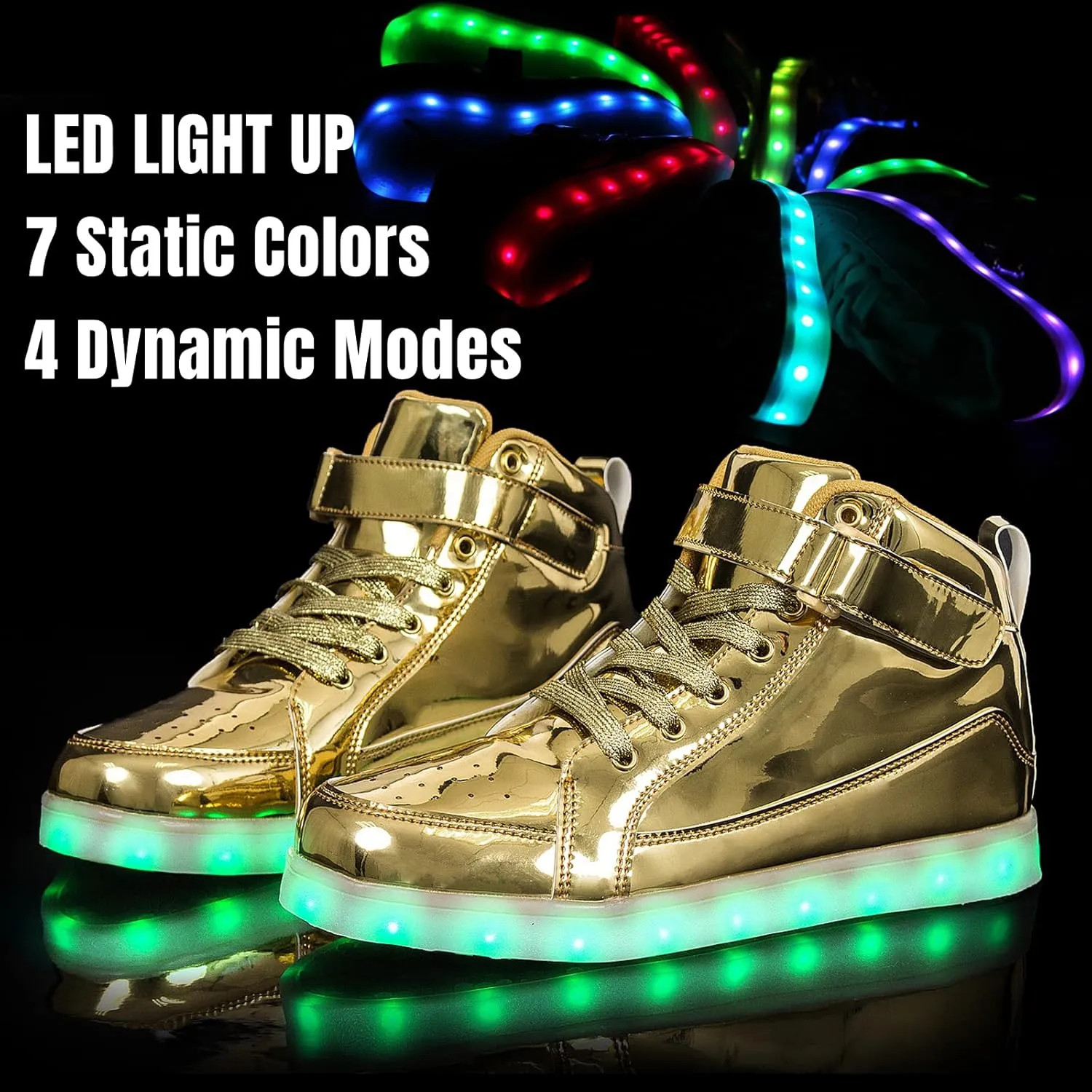 IGxx LED Shoes for Kids Light Up Shoes Boys Girls Fashion High Top LED Lights Sneakers Kids Glowing