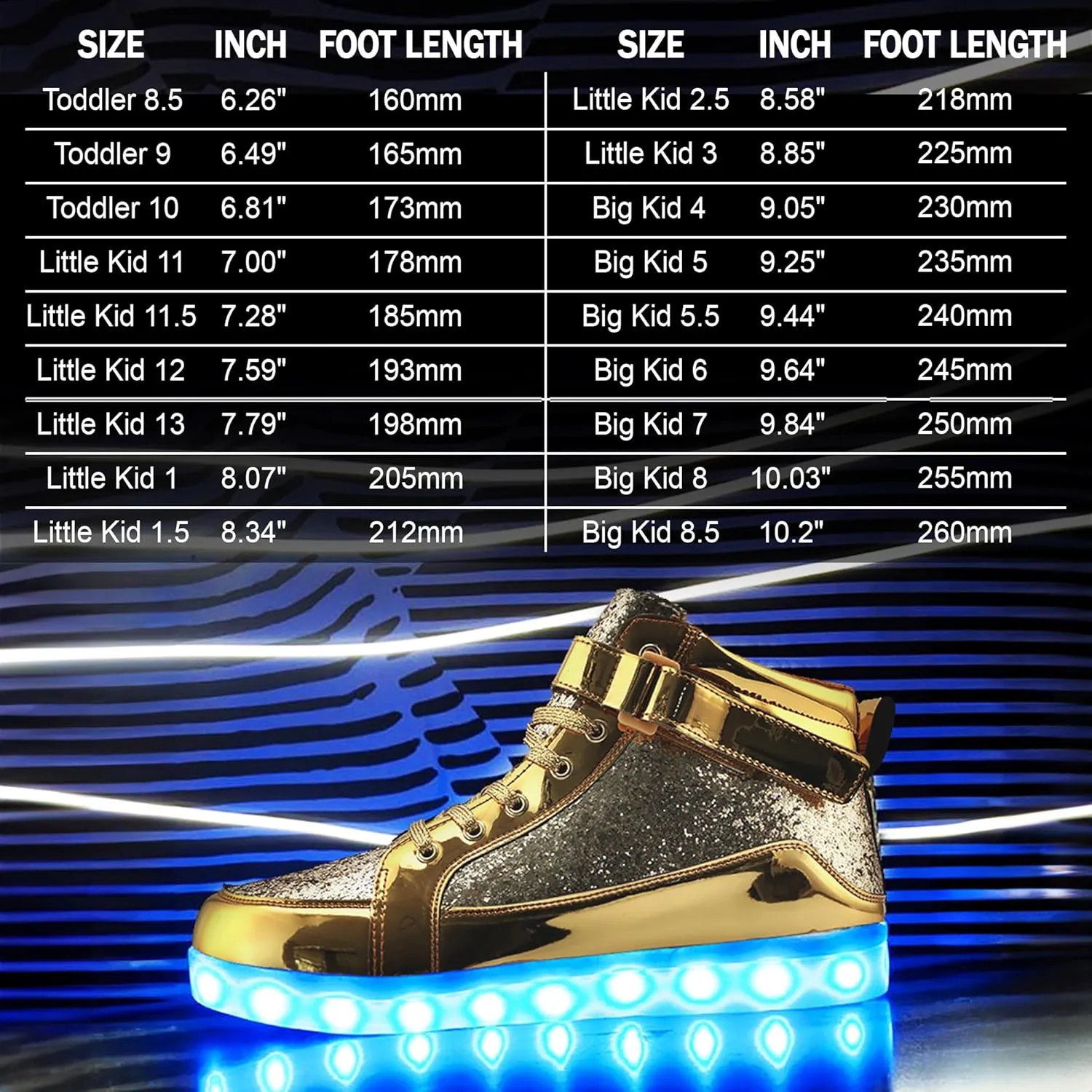 IGxx LED Shoes for Kids Light Up Shoes Boys Girls Fashion High Top LED Lights Sneakers Kids Glowing