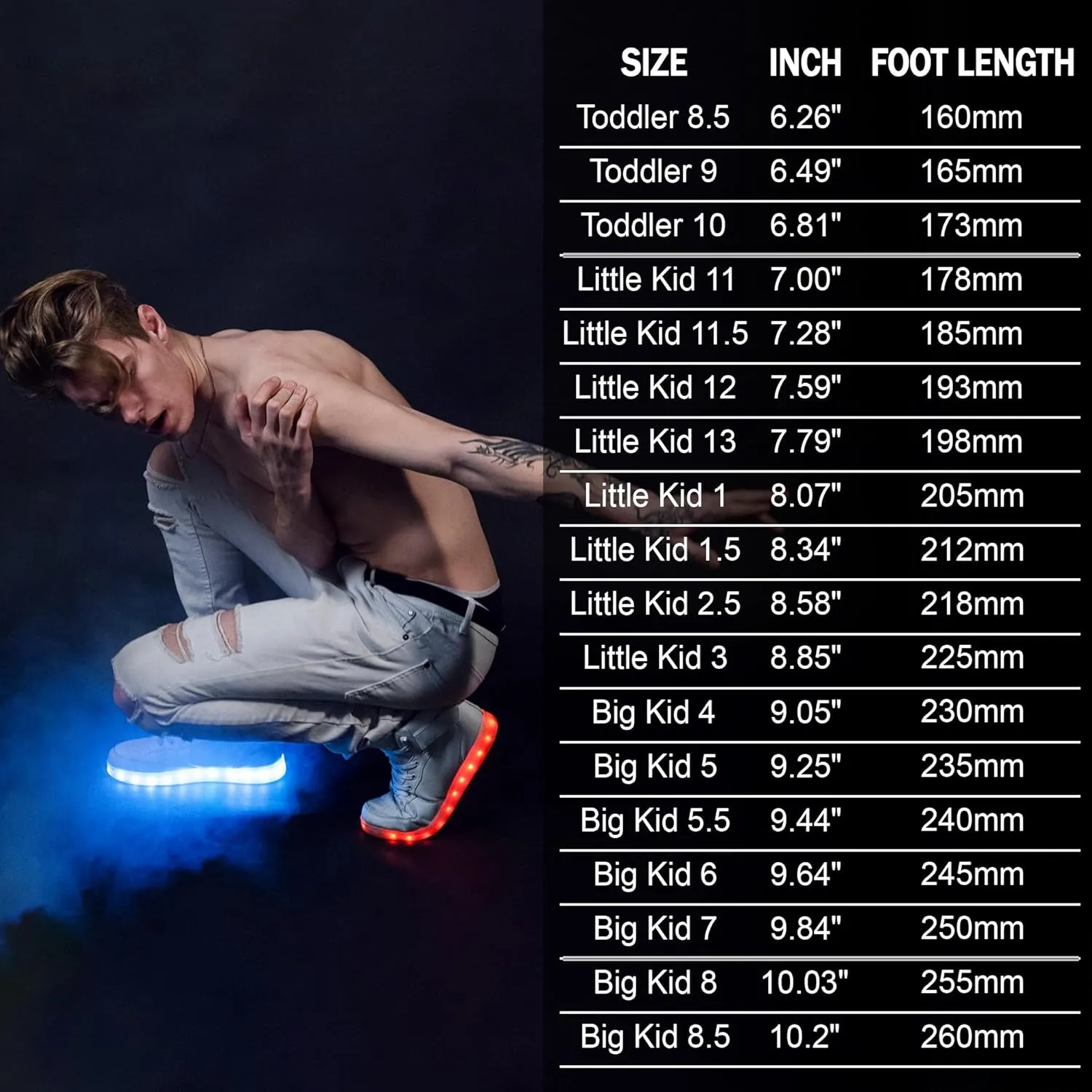 IGxx LED Shoes for Kids Light Up Shoes Boys Girls Fashion High Top LED Lights Sneakers Kids Glowing