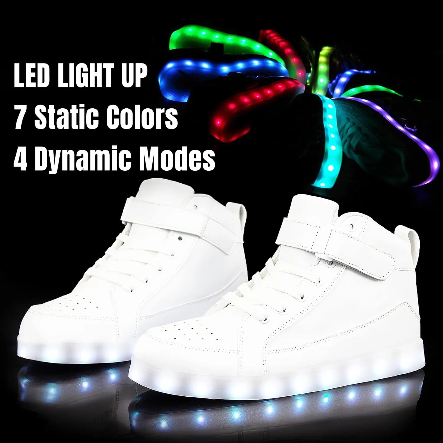 IGxx LED Shoes for Kids Light Up Shoes Boys Girls Fashion High Top LED Lights Sneakers Kids Glowing