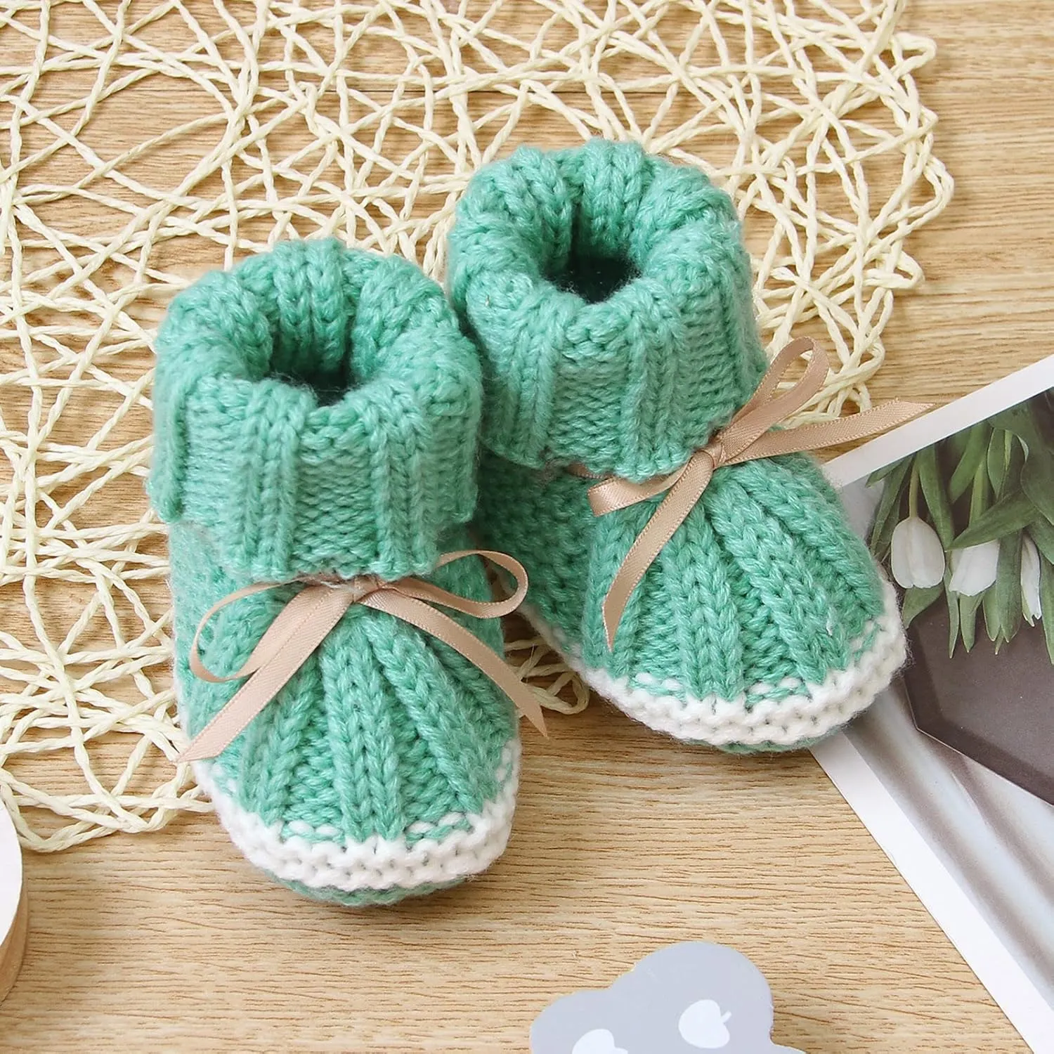 Infant Baby Girls Boys Booties Warm Baby Socks Shoes Newborn Crib Shoes Baby Footwear Crib Light