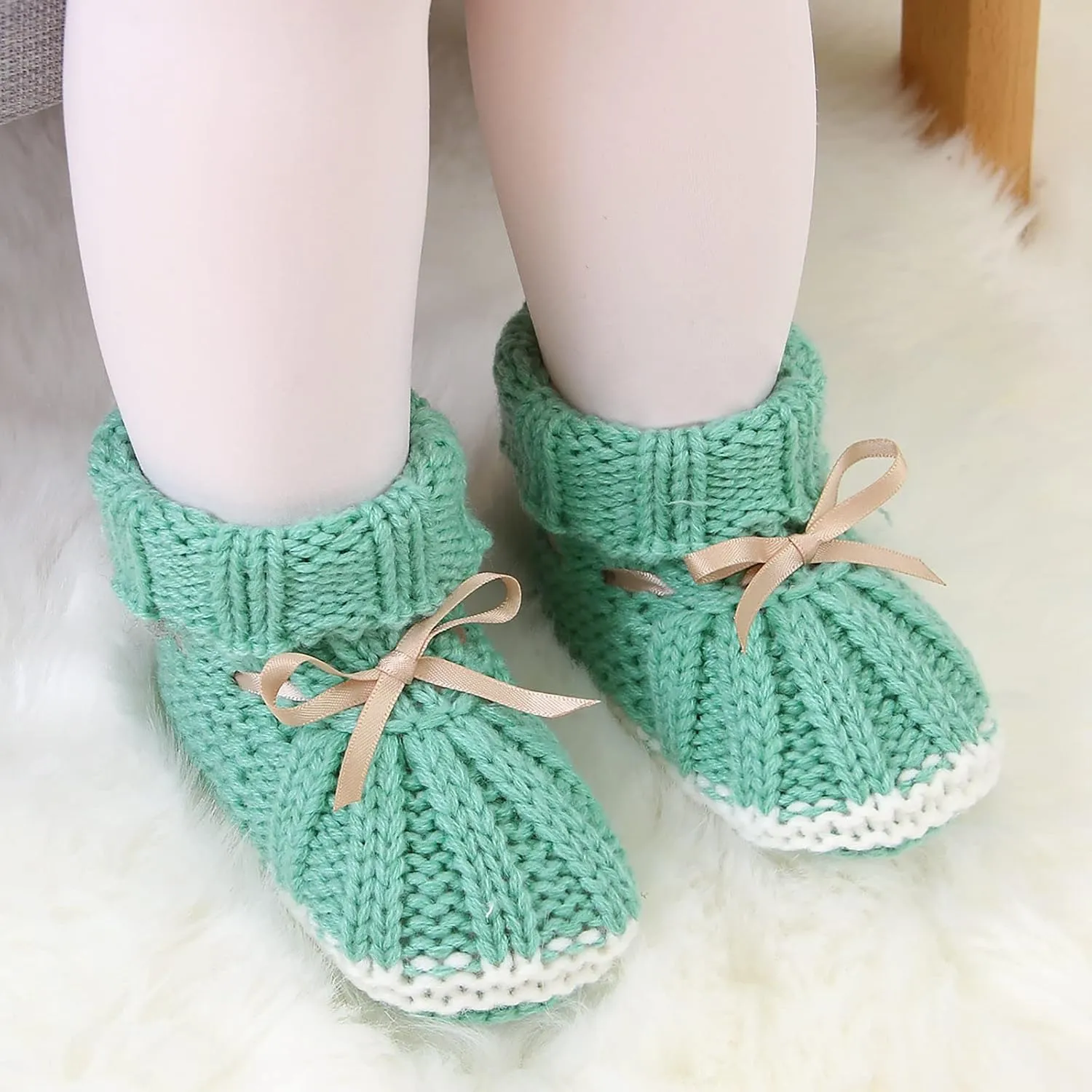 Infant Baby Girls Boys Booties Warm Baby Socks Shoes Newborn Crib Shoes Baby Footwear Crib Light
