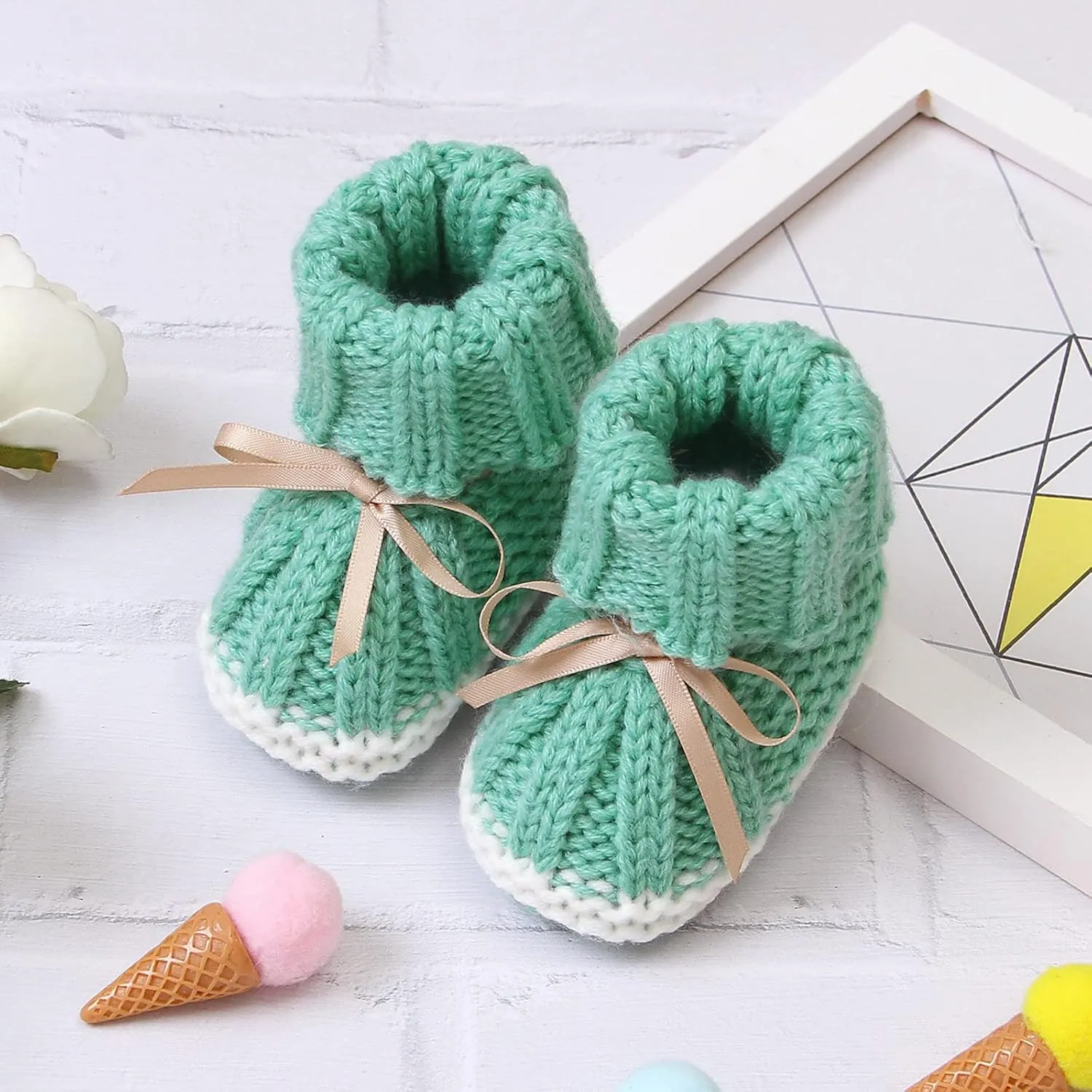Infant Baby Girls Boys Booties Warm Baby Socks Shoes Newborn Crib Shoes Baby Footwear Crib Light