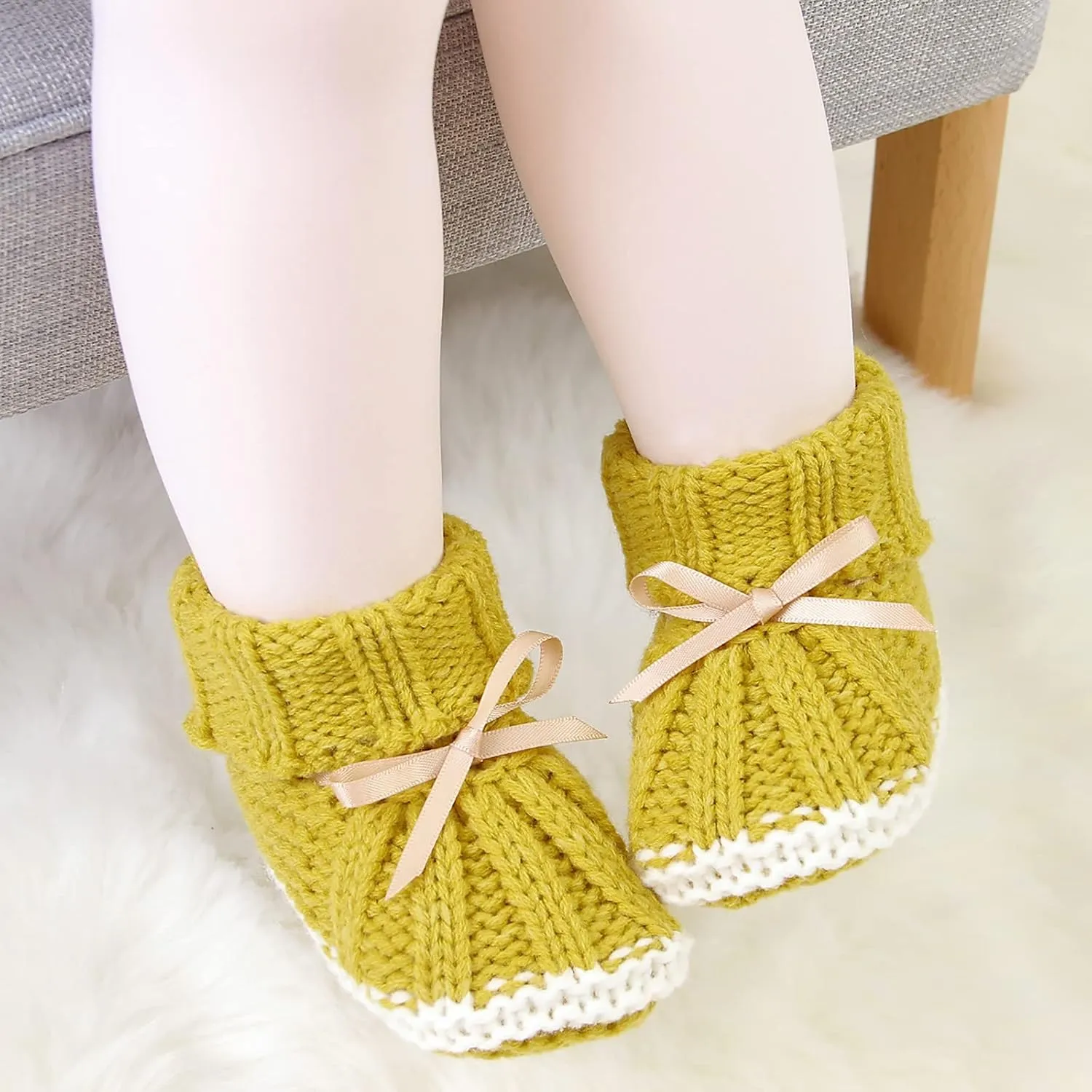 Infant Baby Girls Boys Booties Warm Baby Socks Shoes Newborn Crib Shoes Baby Footwear Crib Light