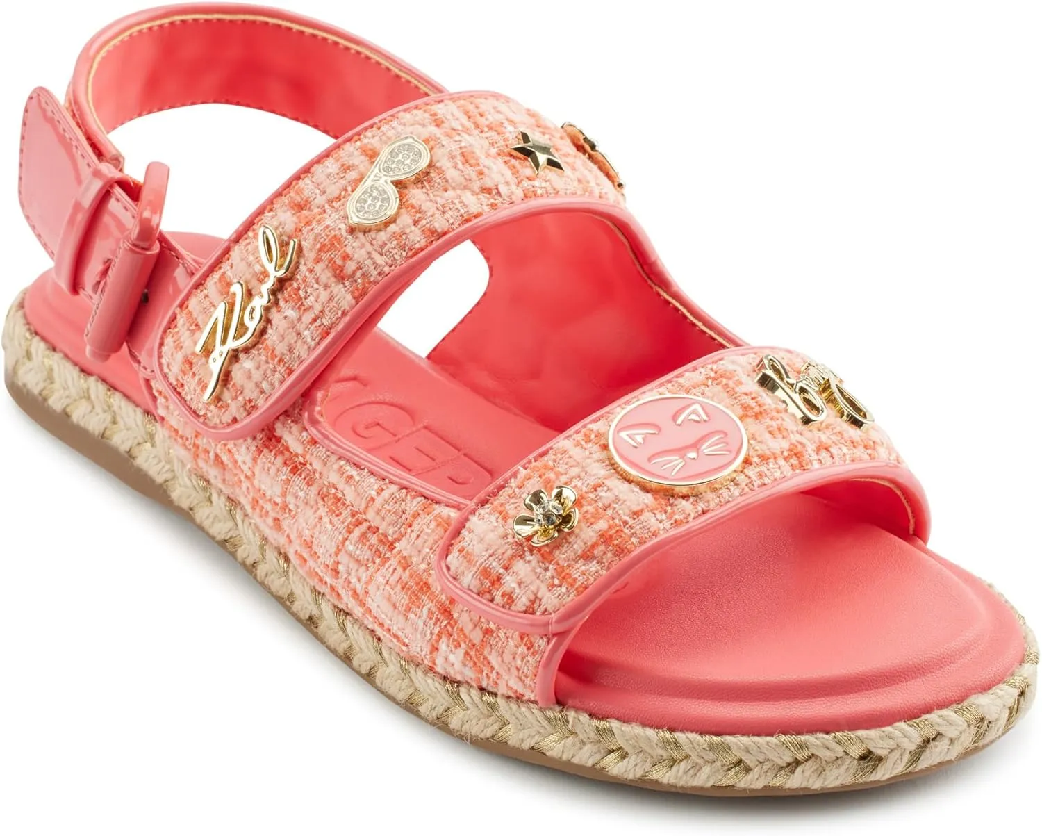 Karl Lagerfeld Paris Women's Cushioned Insole Everyday Charlay-Ankle Strappy Sandal Flat