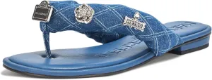 Karl Lagerfeld Paris Women's Everyday Cushioned Insole Ceejay Rue Pins-Flat Slide Sandal