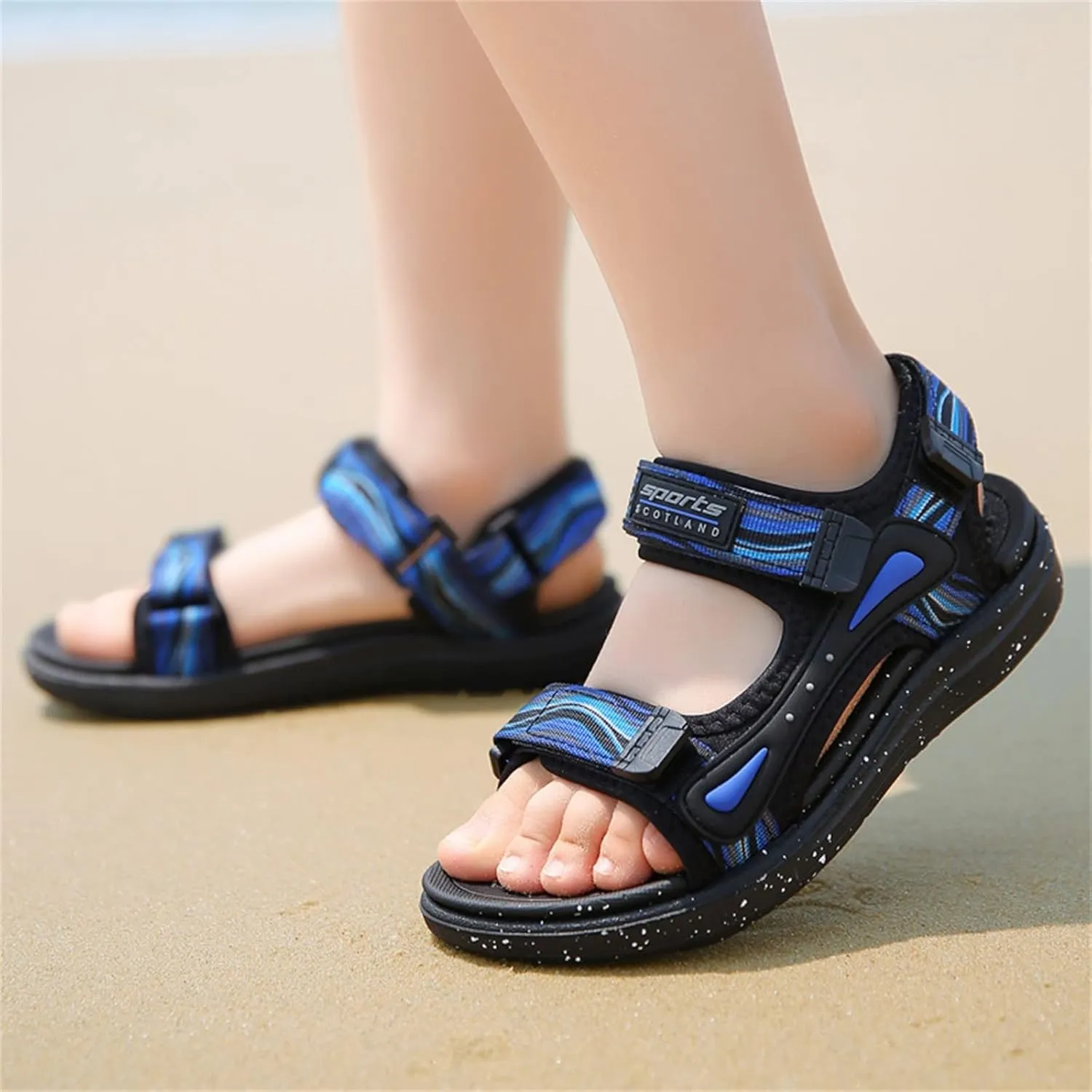 Kids Boys Summer Sports Sandals Outdoor Hiking Beach Open Toe Lightweight Breathable Non Slip Casual Walking Shoes