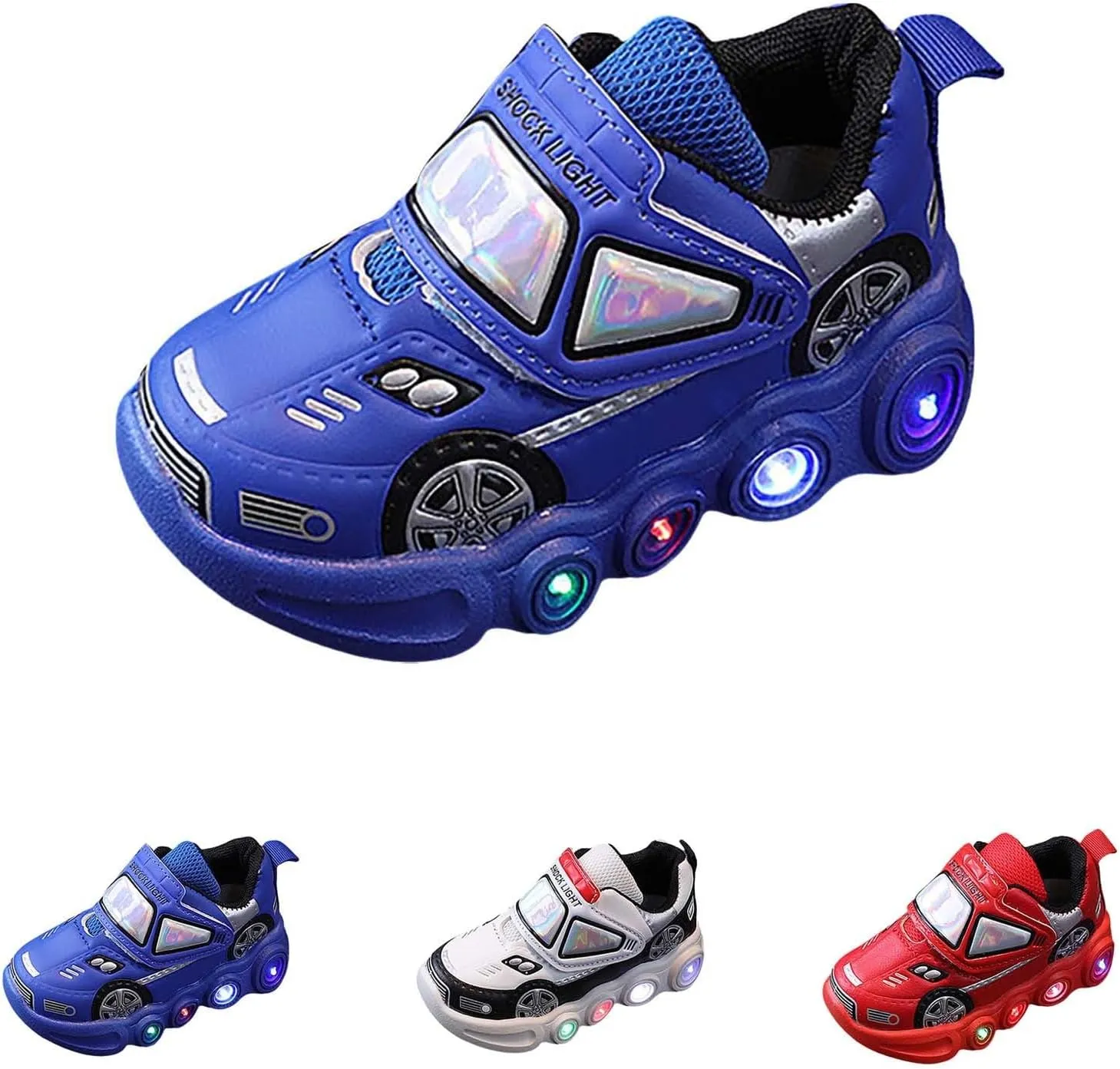 Kids' Light-Up Flashing Sneaker Athletic Running Shoes with Strap Fashionable Fun for Boys Girls Toddler Little Kid