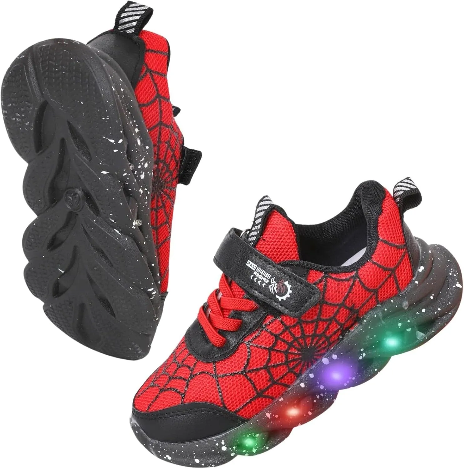 Kids Light Up Shoes Baby Toddler Boys Trainers Luminous Flashing Cartoon Athletic Running Sport Sneaker