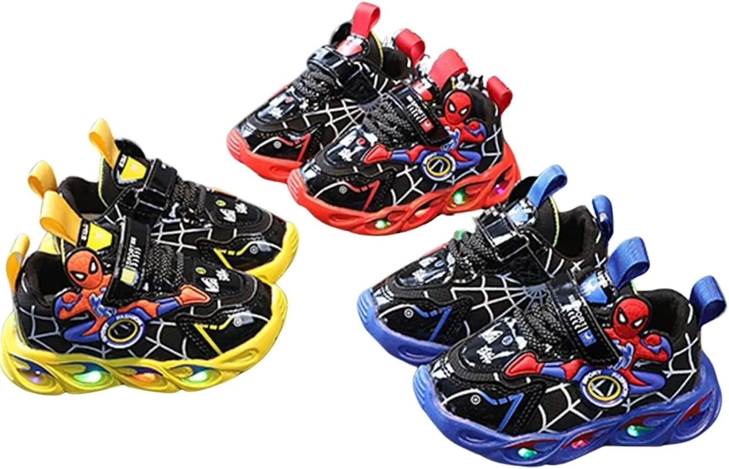 Kids Light Up Shoes Baby Toddler Boys Trainers Luminous Flashing Cartoon Athletic Running Sport Sneaker